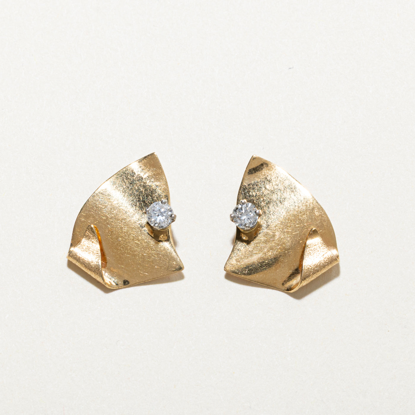 18k Diamond Abstract Stud Earrings | 0.25ctw
