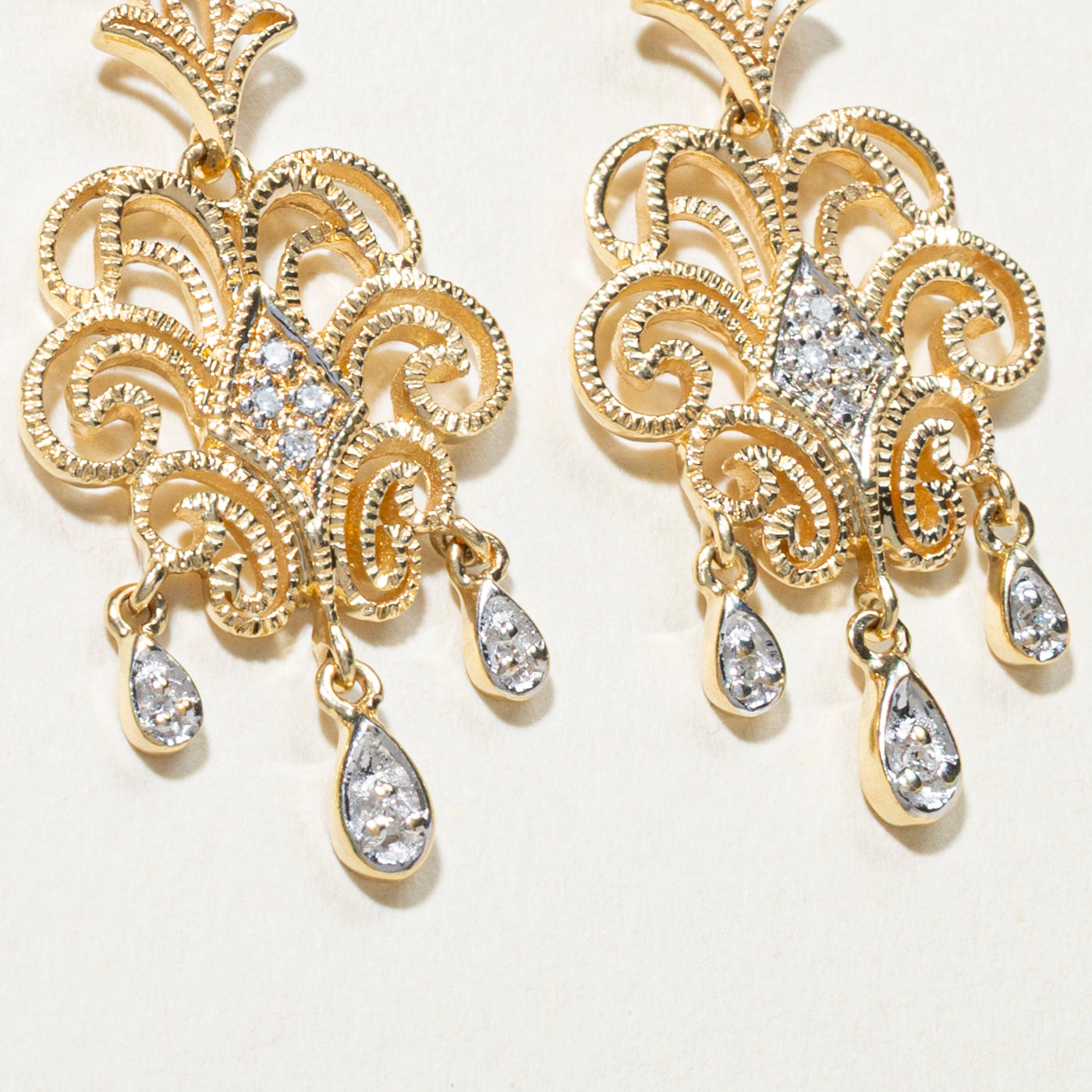 Yellow Gold Diamond Chandelier Jacket Earrings | 0.76ctw