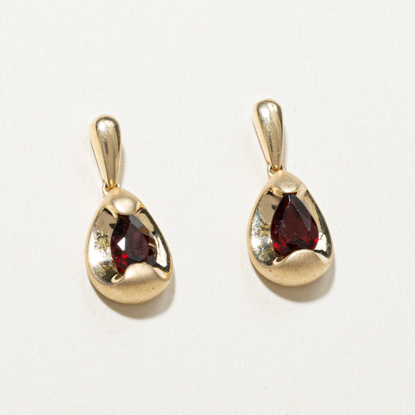 Pear Cut Garnet Stud Earrings | 1.70ctw