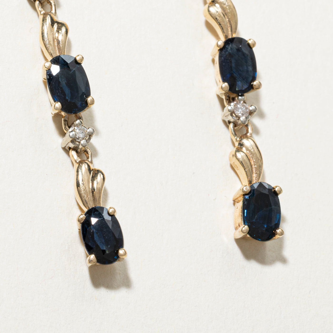 Sapphire & Diamond Drop Earrings | 2.00ct, 0.08ct
