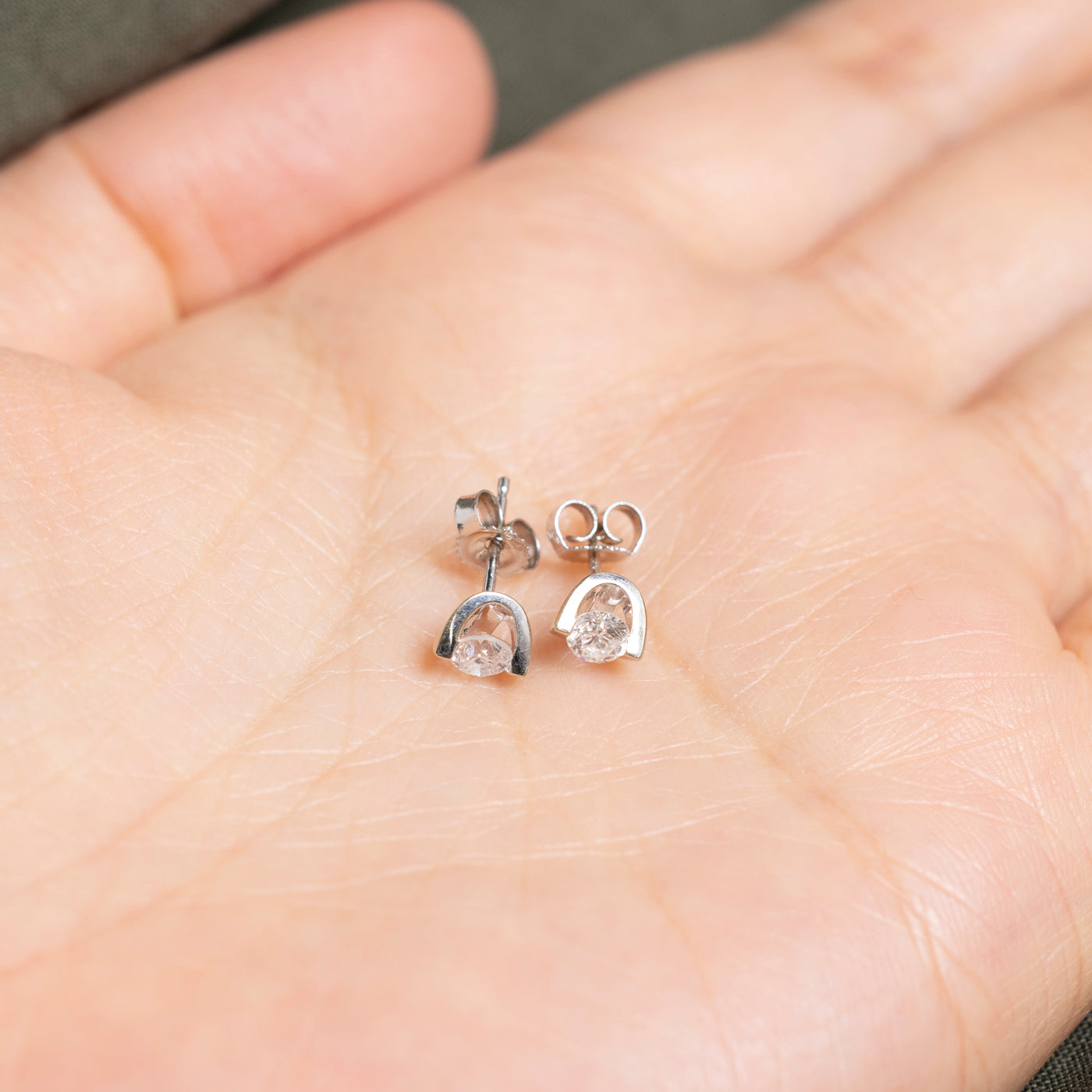 Solitaire Diamond Stud Earrings | 0.39ctw
