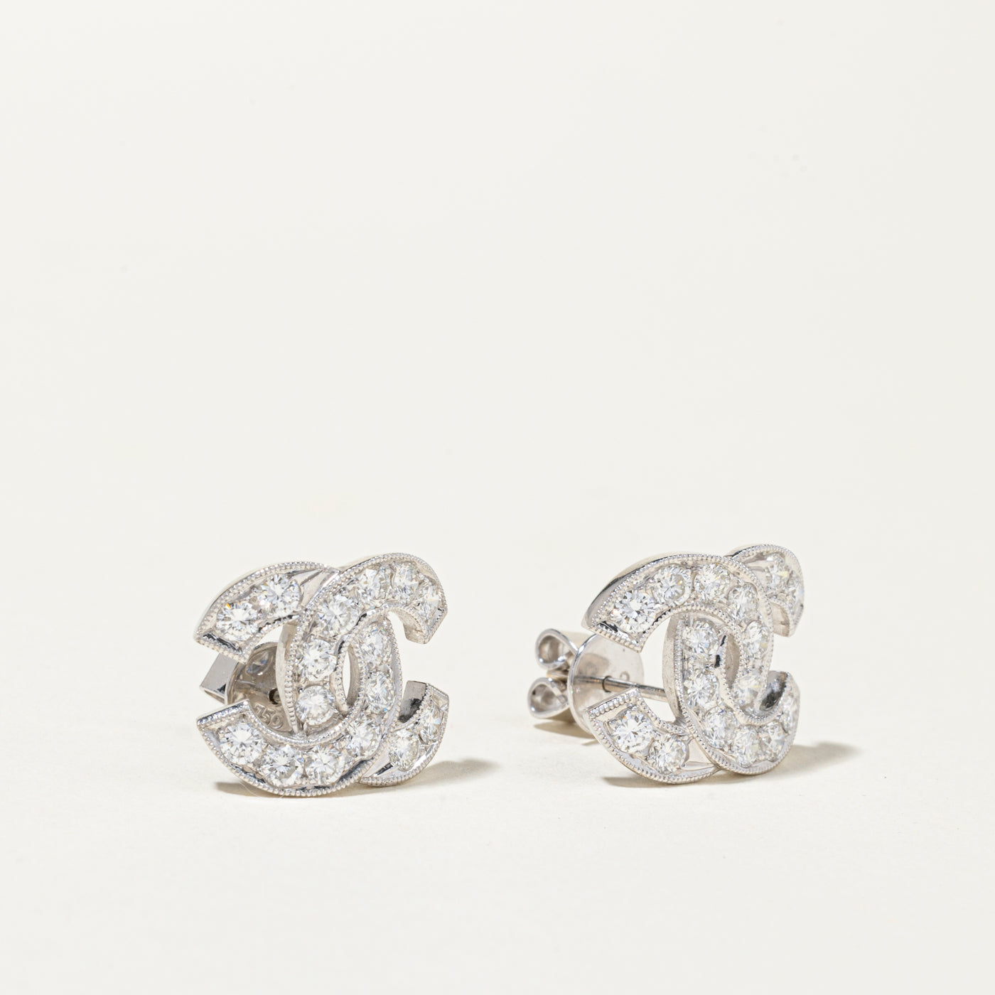 18k Diamond Initial Stud Earrings | 1.82ctw