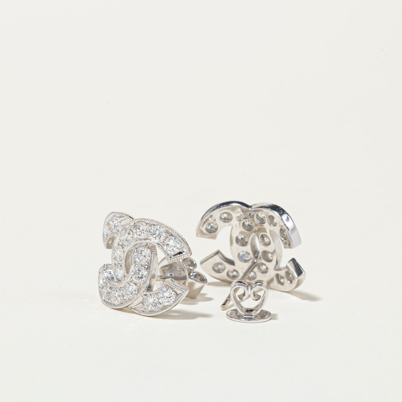 18k Diamond Initial Stud Earrings | 1.82ctw