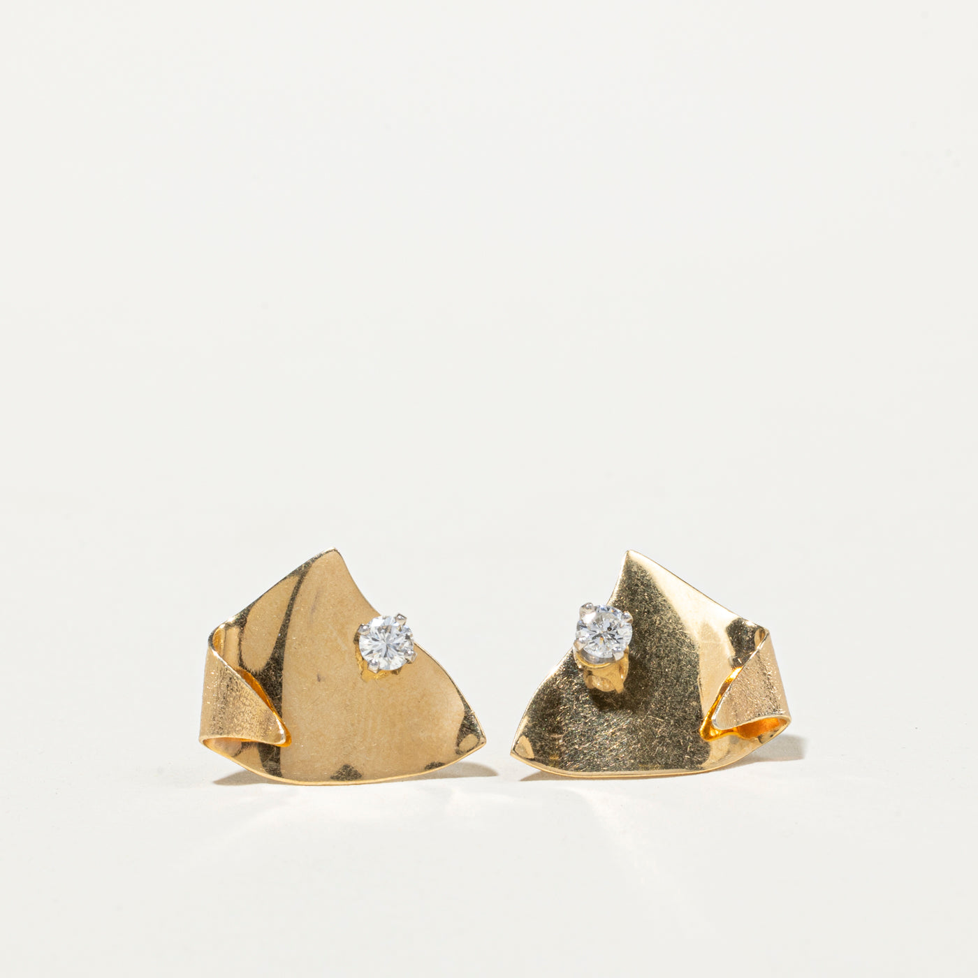 18k Diamond Abstract Stud Earrings | 0.25ctw