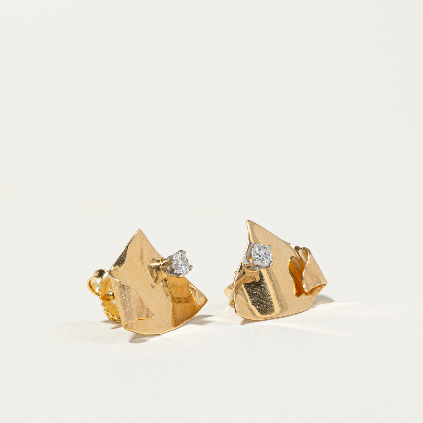 18k Diamond Abstract Stud Earrings | 0.25ctw