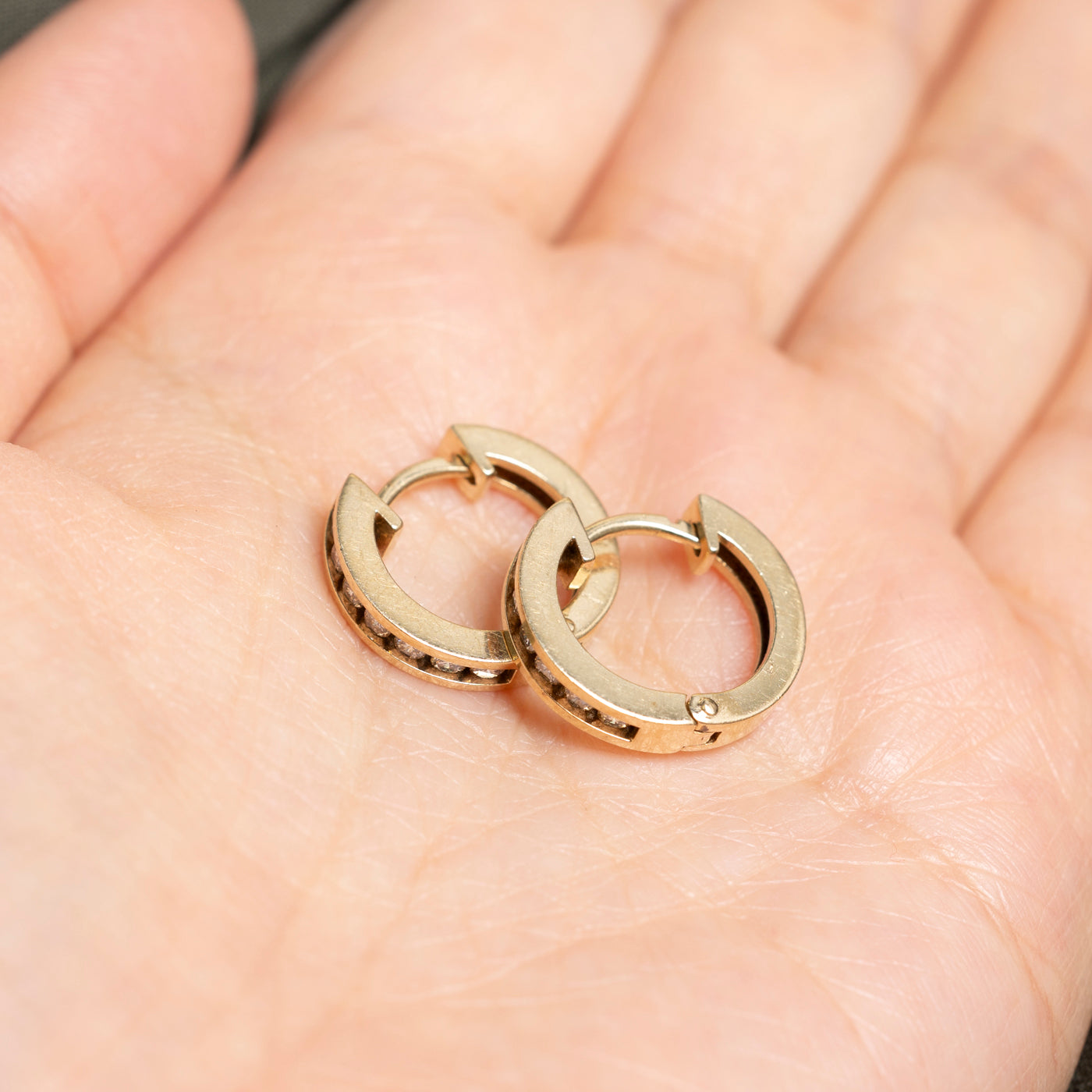 Channel Set Brown Diamond Hoop Earrings | 0.42ctw