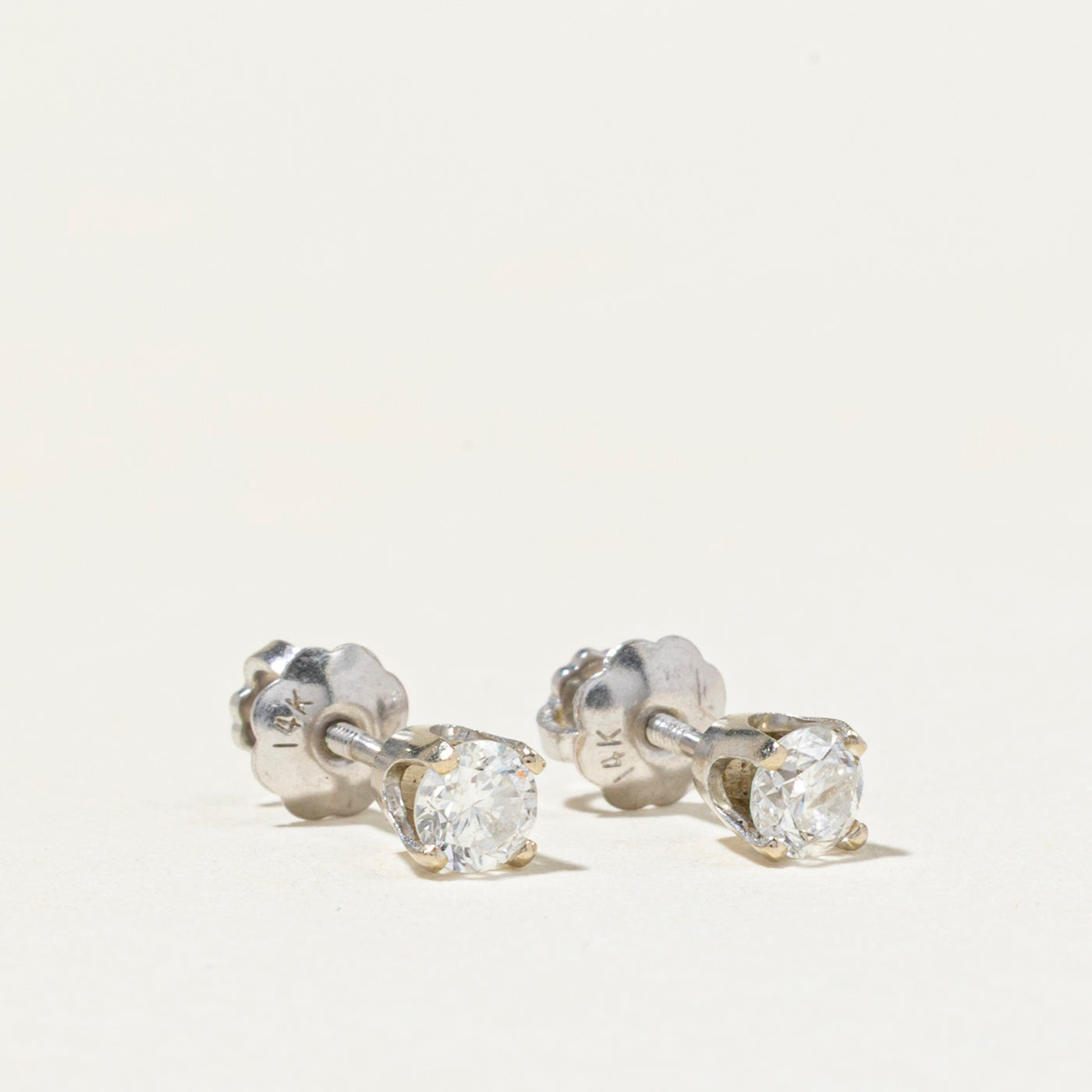 Solitaire Diamond Stud Earrings | 0.28ctw