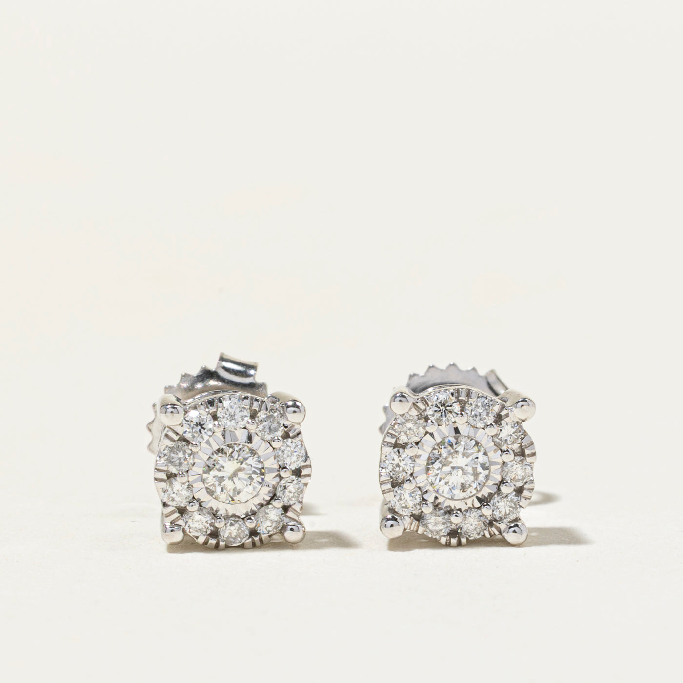 'Effy' White Gold Diamond Halo Stud Earrings | 0.45ctw