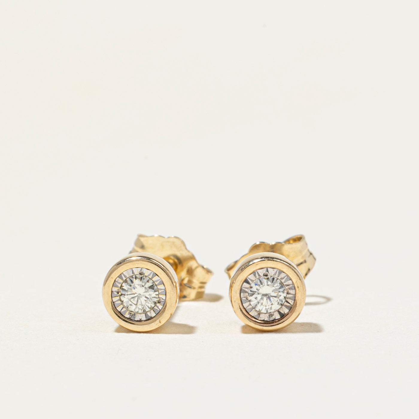 Bezel Set Diamond Stud Earrings | 0.10ct