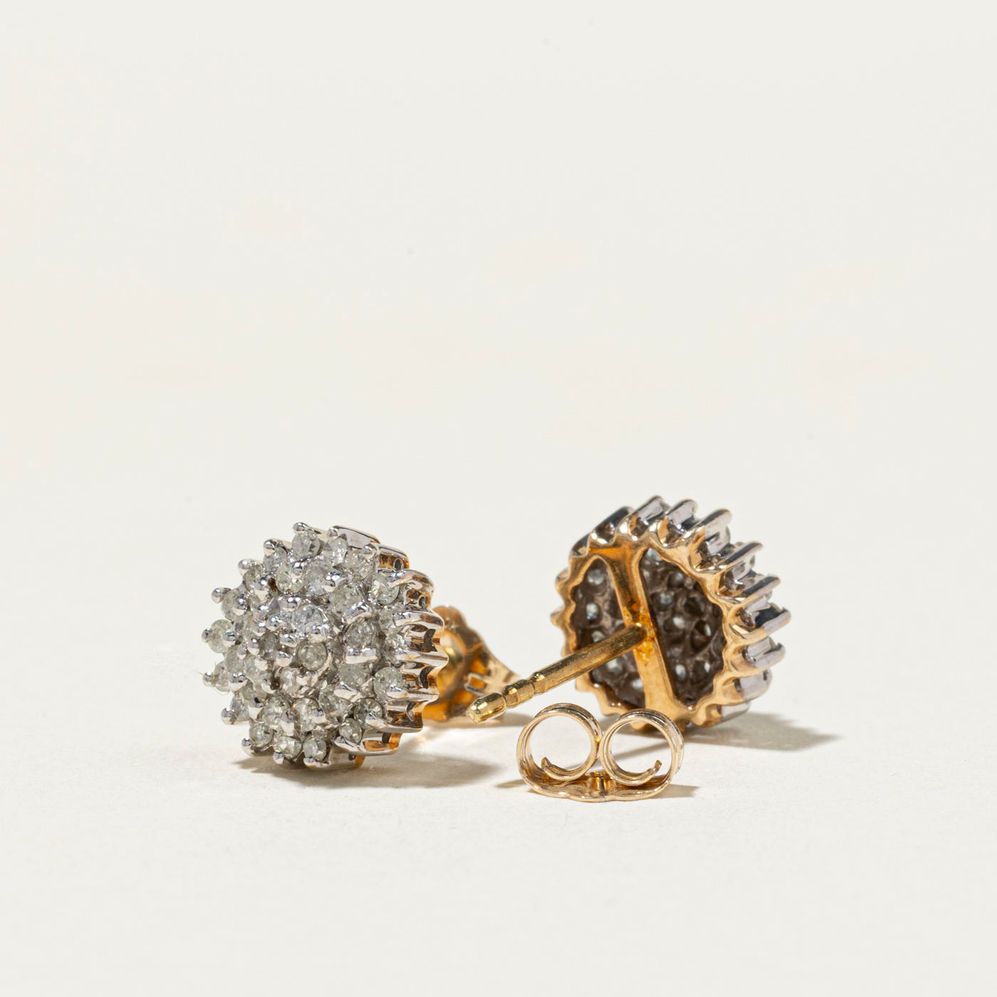 Diamond Petal Cluster Stud Earrings | 0.37ctw