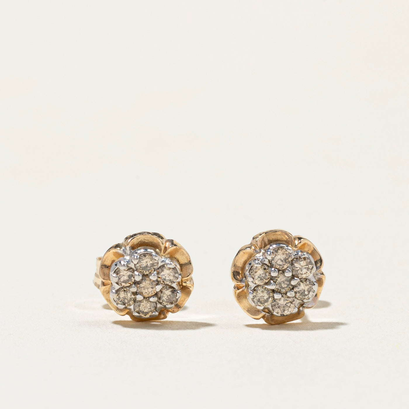 Brown Diamond Cluster Stud Earrings | 0.25ctw