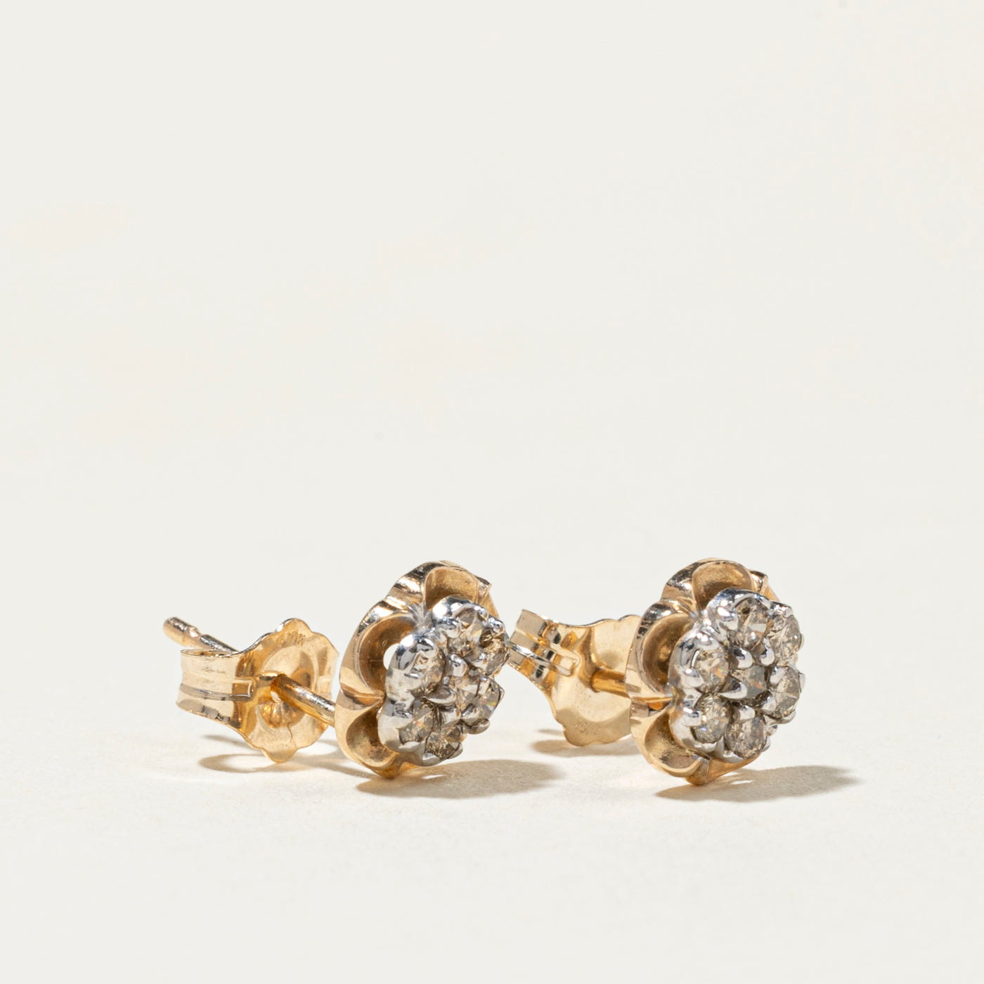 Brown Diamond Cluster Stud Earrings | 0.25ctw