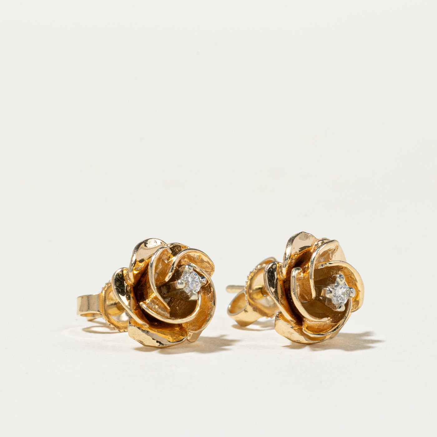 Diamond Flower Stud Earrings | 0.06ct