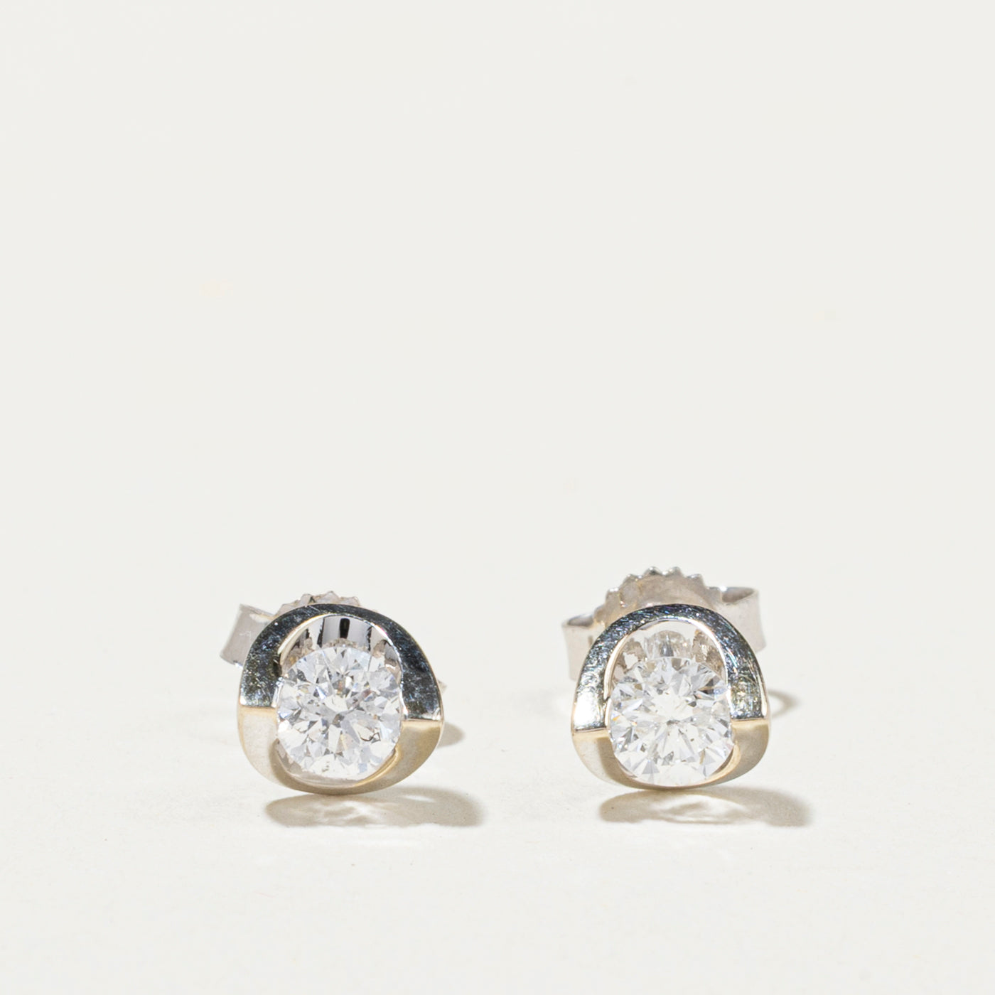 Solitaire Diamond Stud Earrings | 0.39ctw