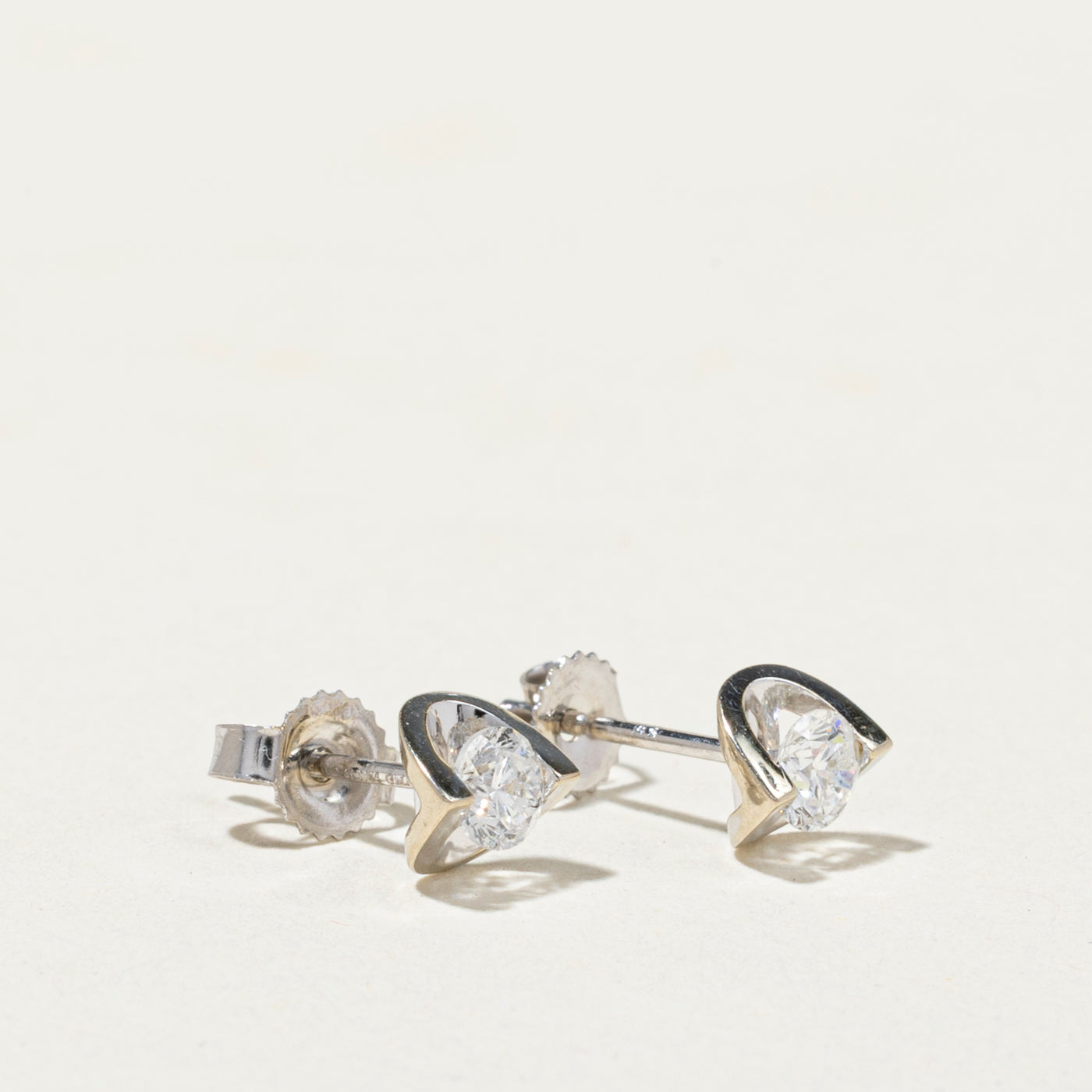 Solitaire Diamond Stud Earrings | 0.39ctw
