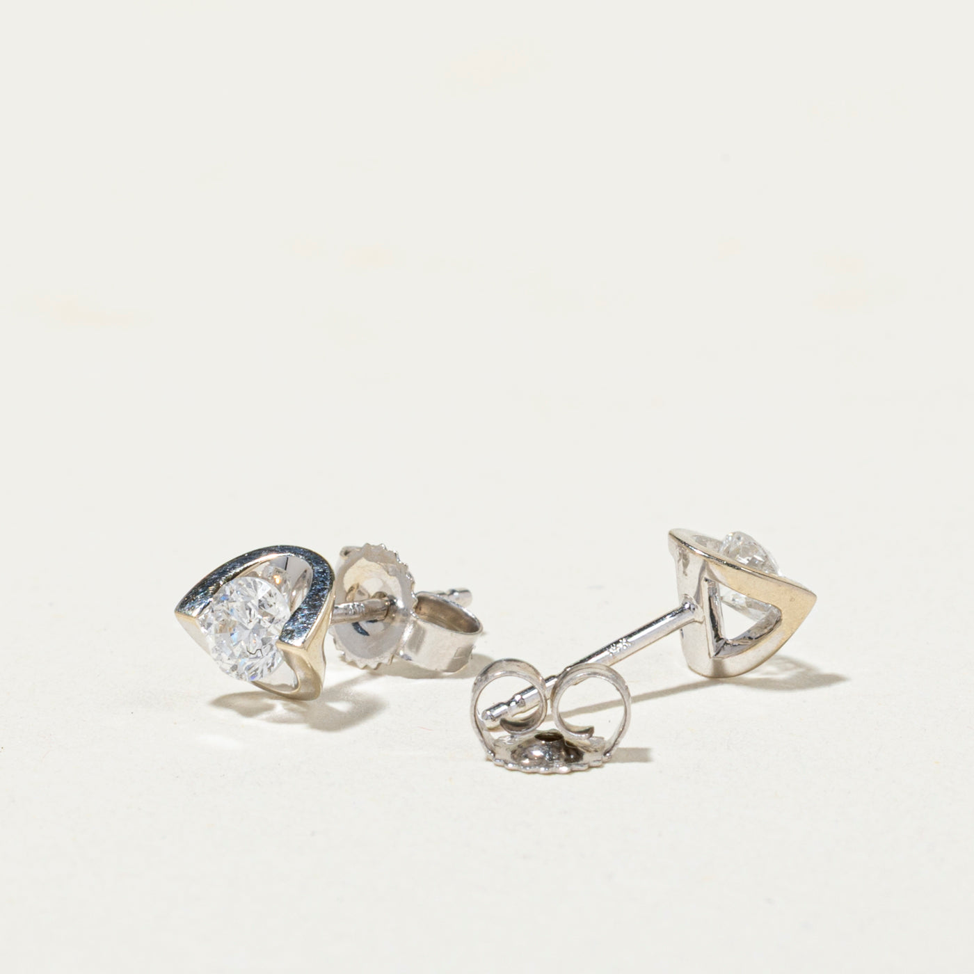 Solitaire Diamond Stud Earrings | 0.39ctw