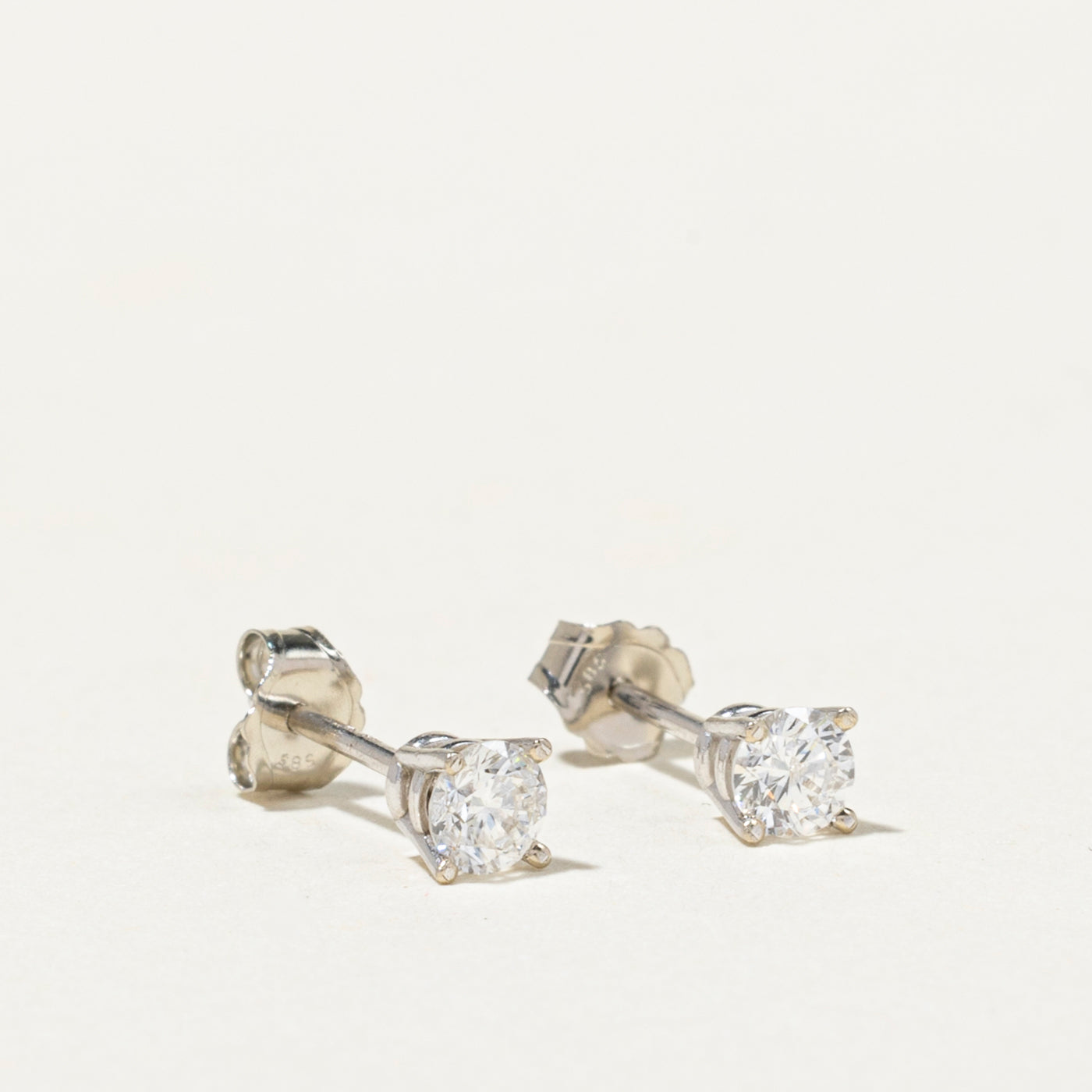 Basket Set Solitaire Diamond Stud Earrings | 0.29ctw
