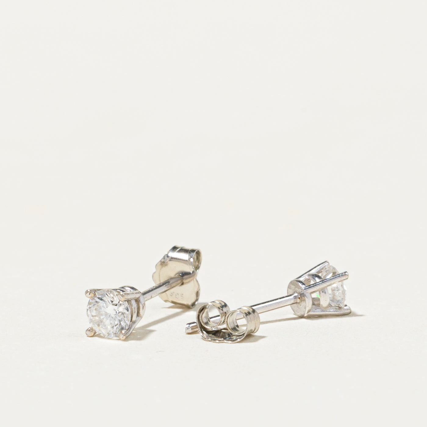 Basket Set Solitaire Diamond Stud Earrings | 0.29ctw