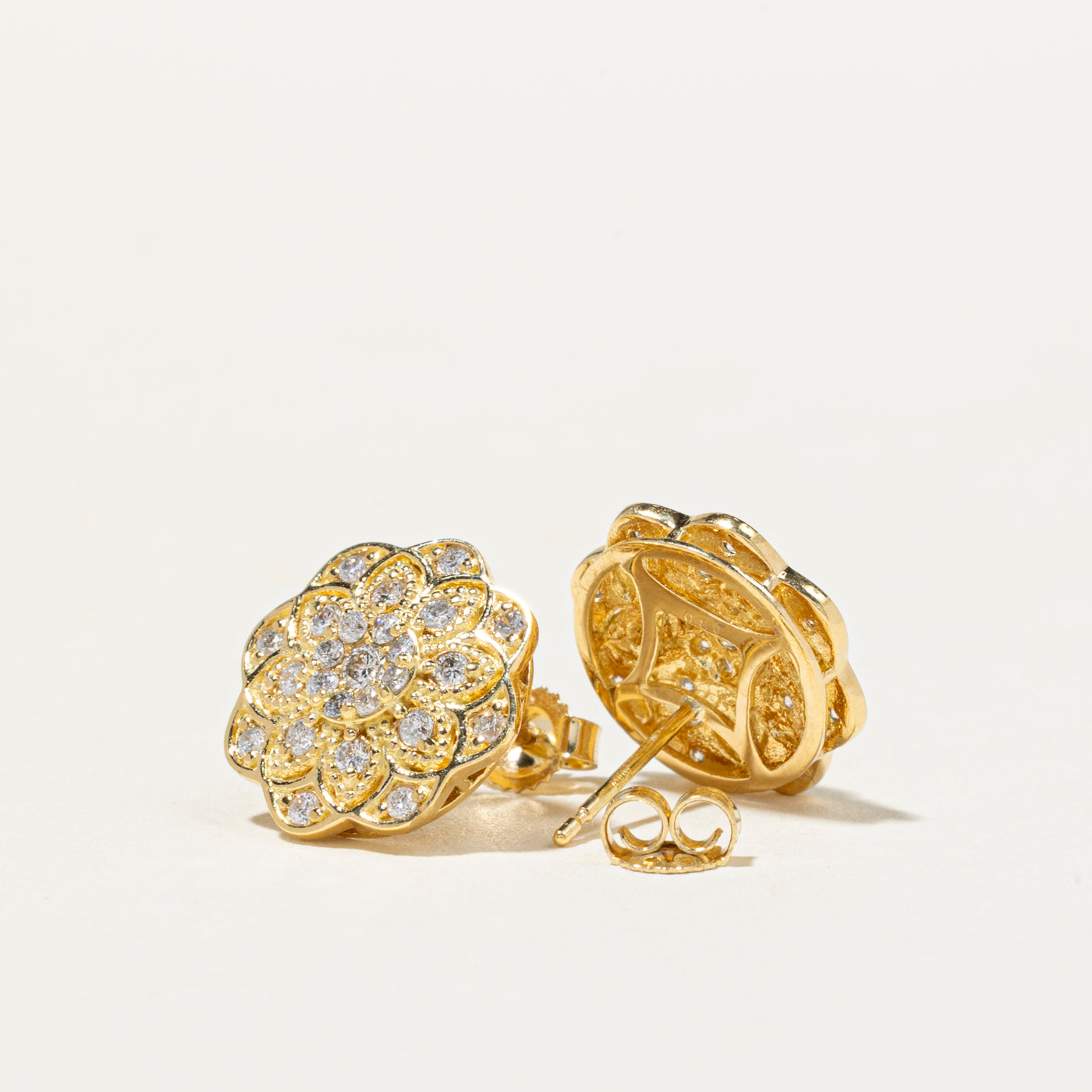 18k Diamond Floral Stud Earrings | 0.60ctw