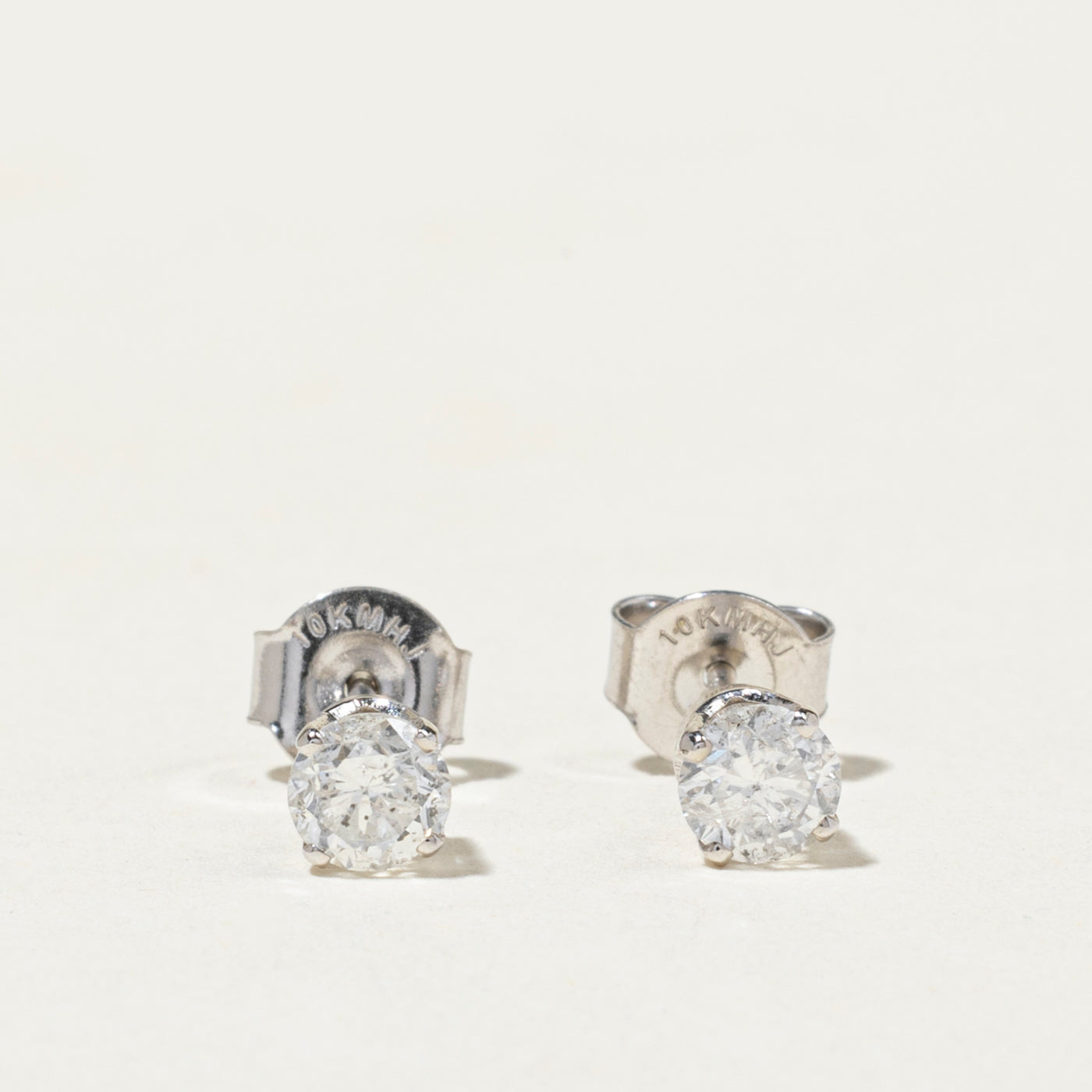 Solitaire Diamond Stud Earrings | 0.57ctw