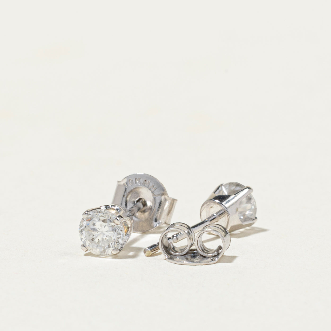Solitaire Diamond Stud Earrings | 0.57ctw