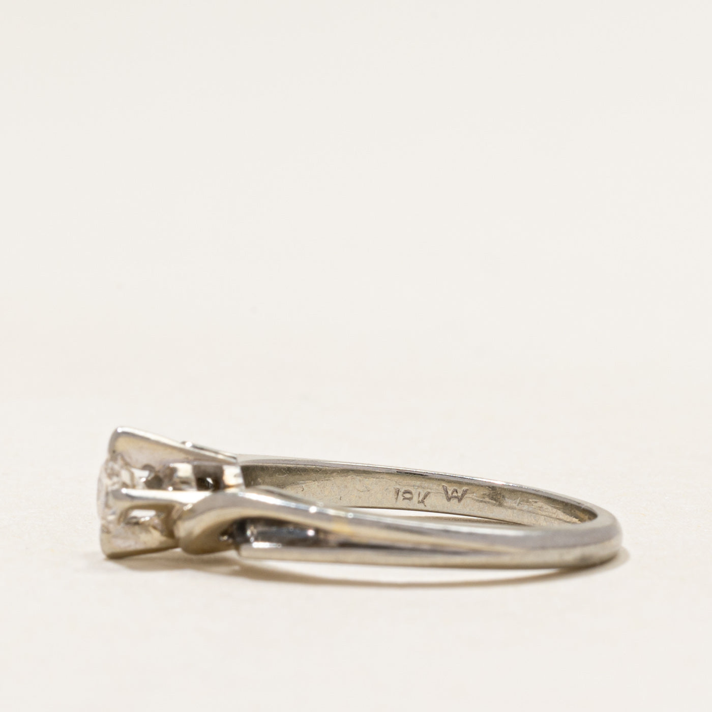 18k Solitaire Diamond Twisted Bypass Ring | 0.19ct | SZ 6
