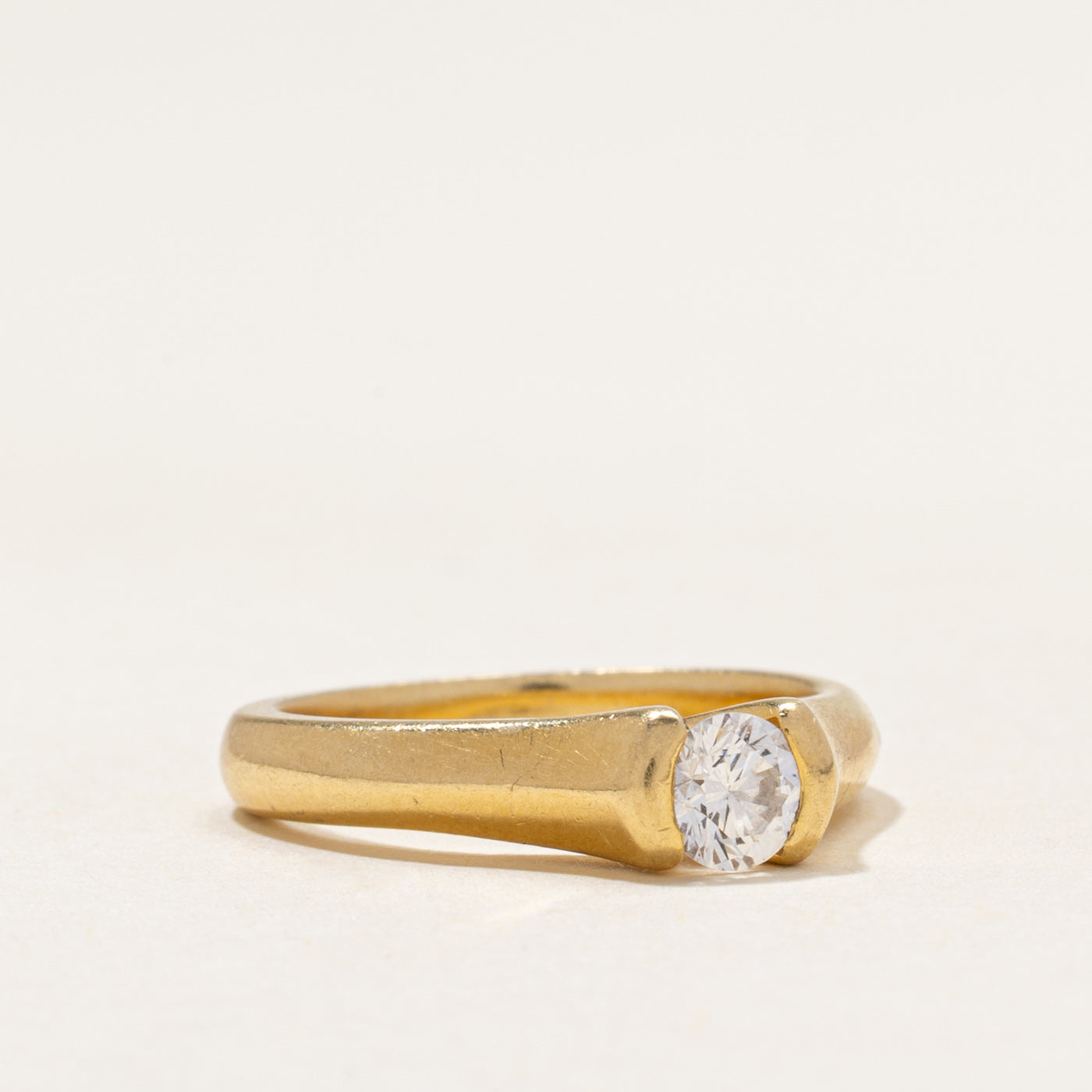 18k Tension Set Solitaire Diamond Ring | 0.32ct | SZ 4.5