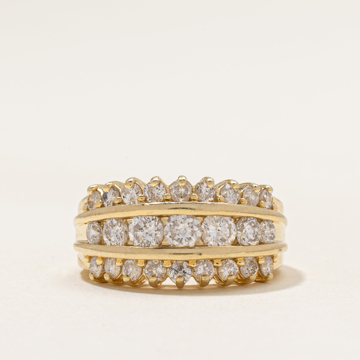 Multi Row Diamond Dome Ring | 1.90ctw | SZ 6.75