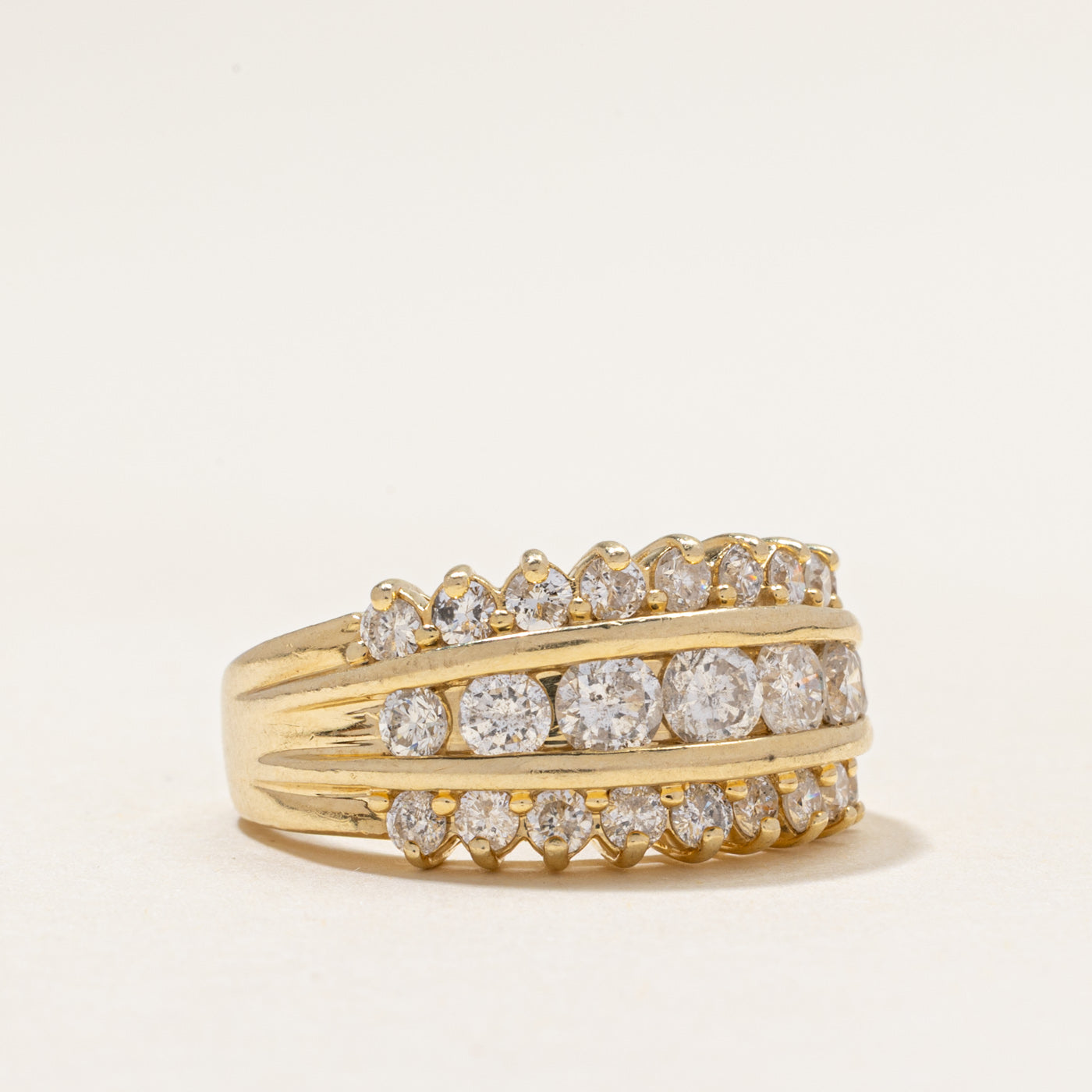 Multi Row Diamond Dome Ring | 1.90ctw | SZ 6.75
