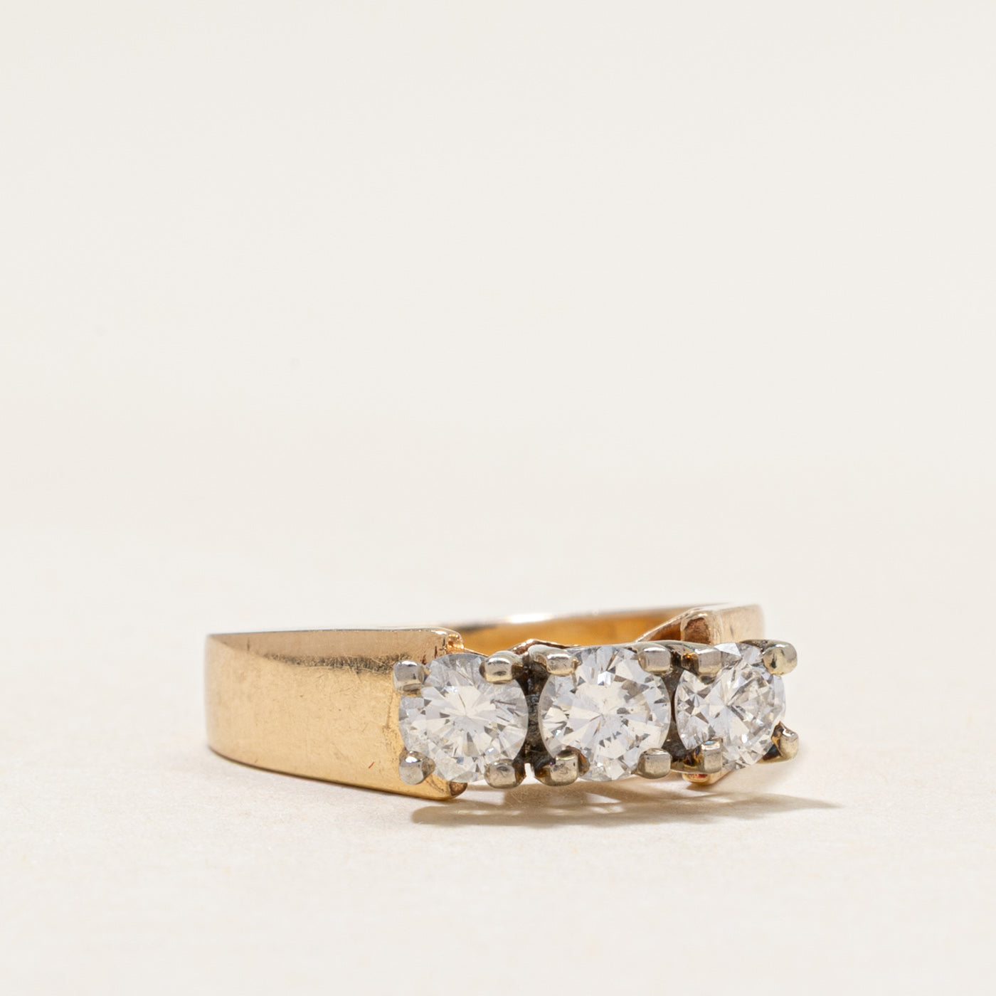 High Set Three Stone Diamond Ring | 0.65ctw | SZ 4.25
