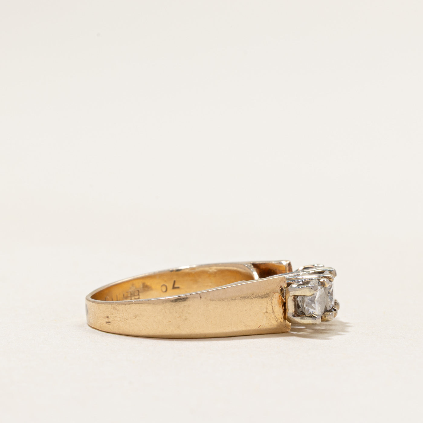 High Set Three Stone Diamond Ring | 0.65ctw | SZ 4.25