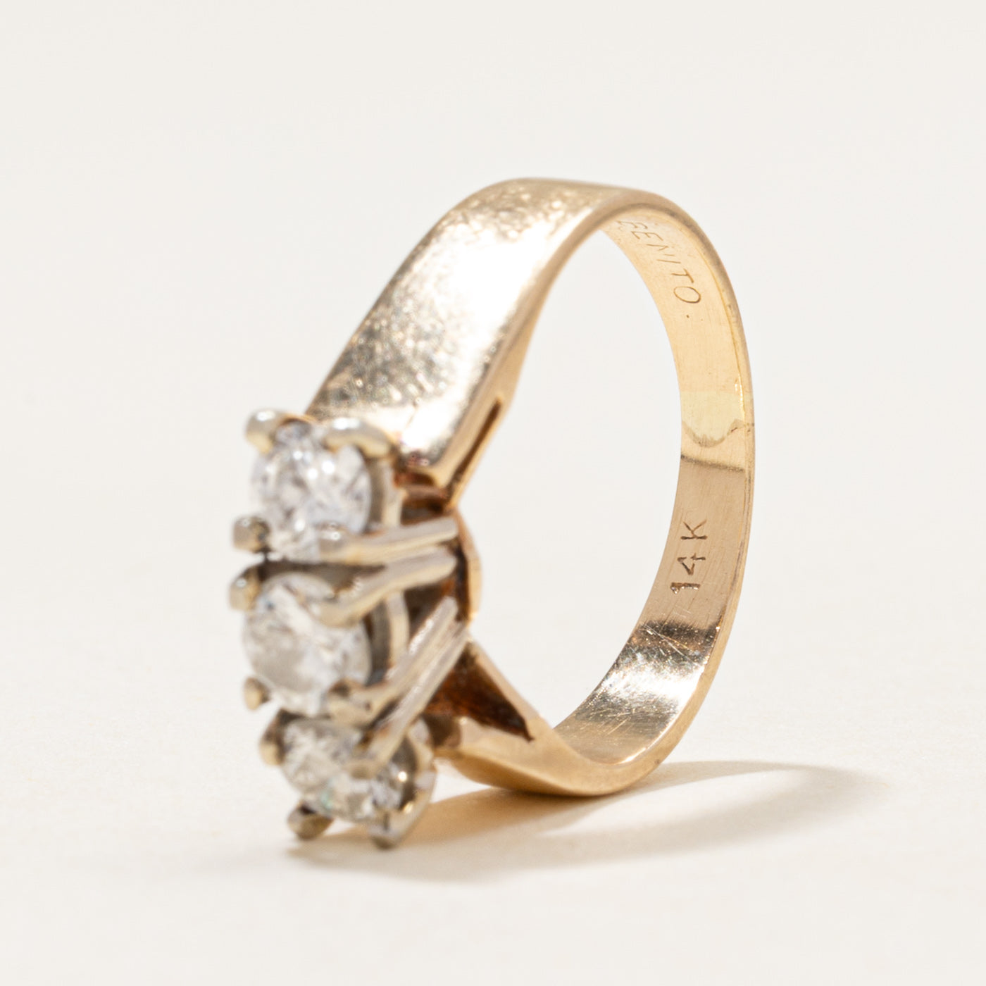 High Set Three Stone Diamond Ring | 0.65ctw | SZ 4.25