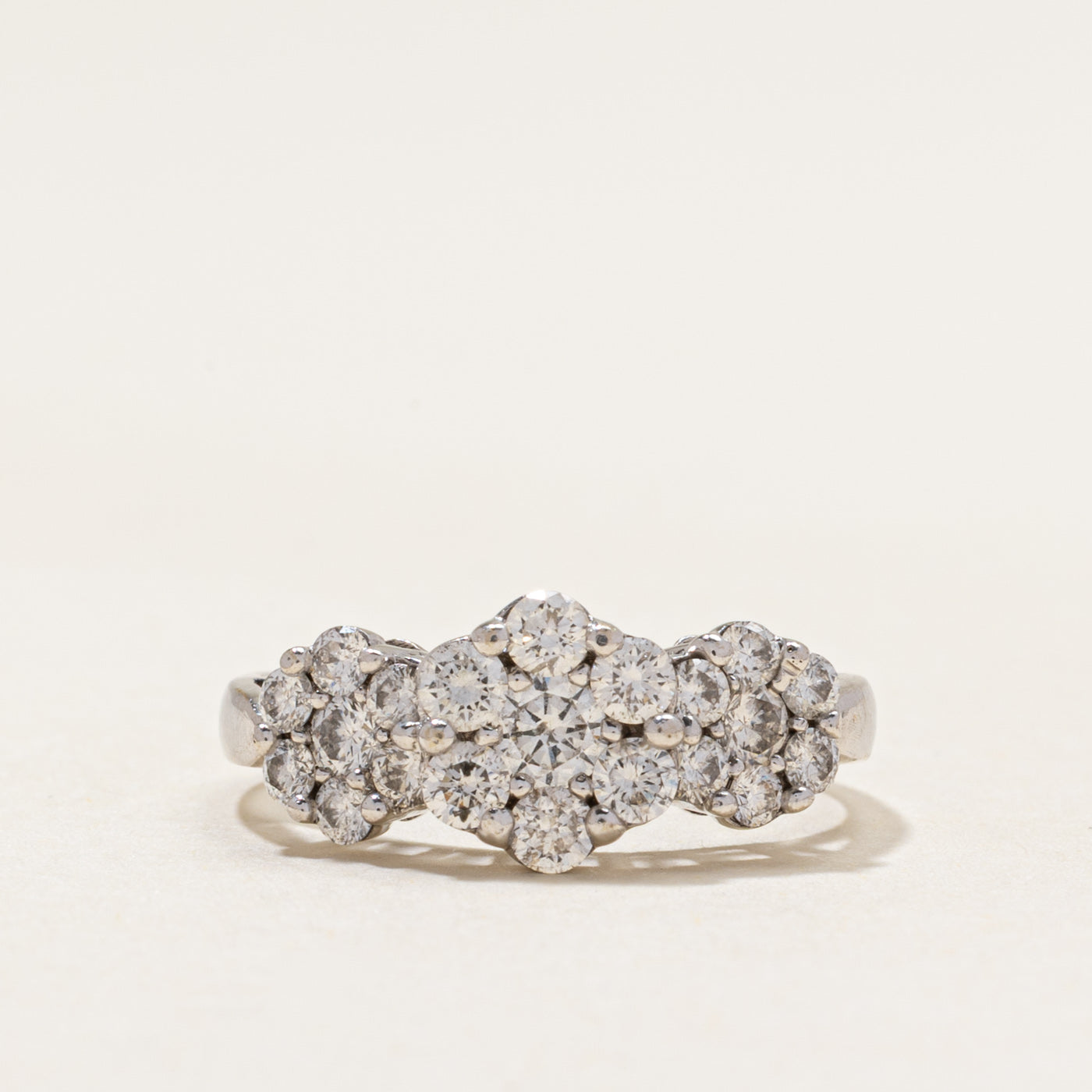 18k Illusion Set Diamond Cluster Ring | 1.05ctw | SZ 6