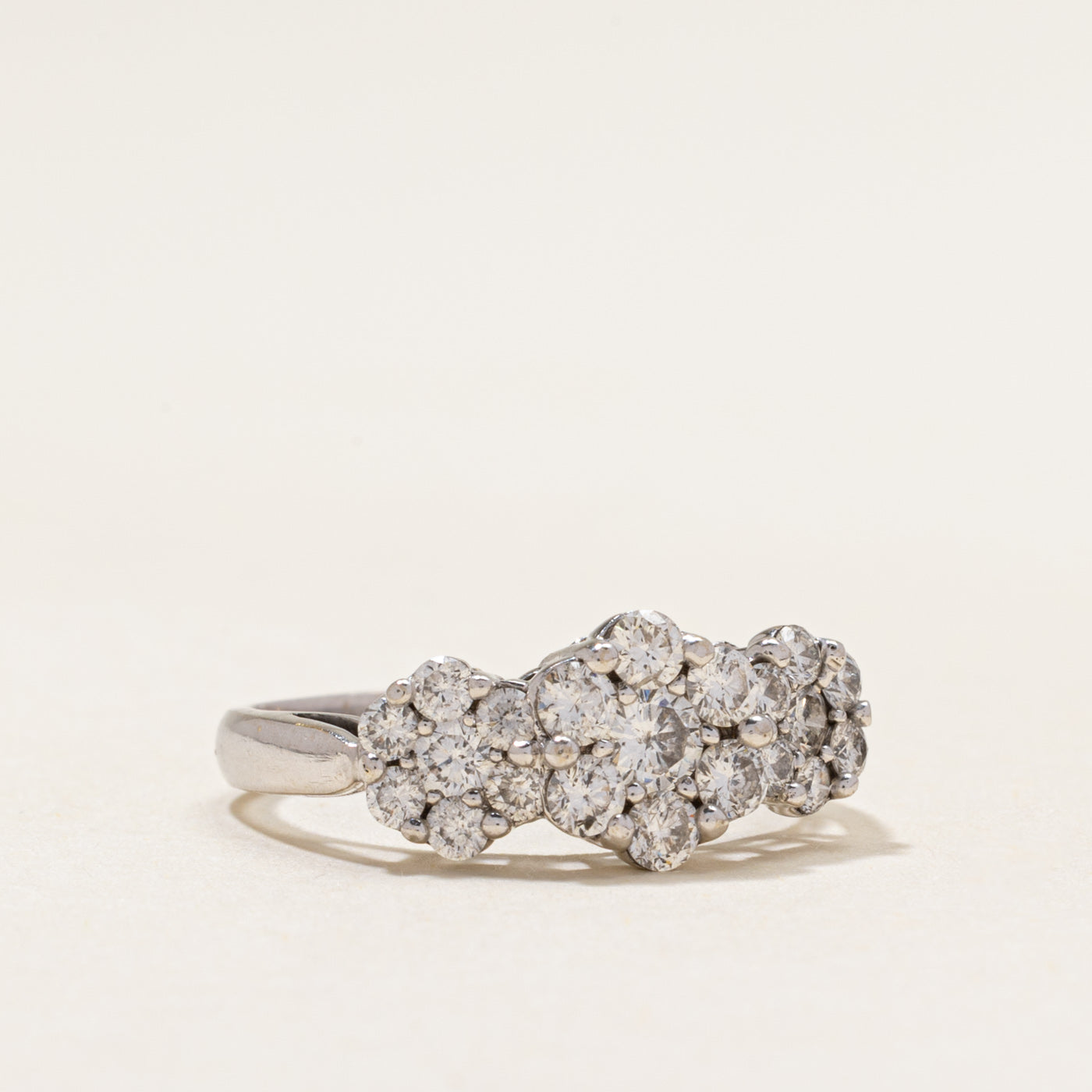 18k Illusion Set Diamond Cluster Ring | 1.05ctw | SZ 6