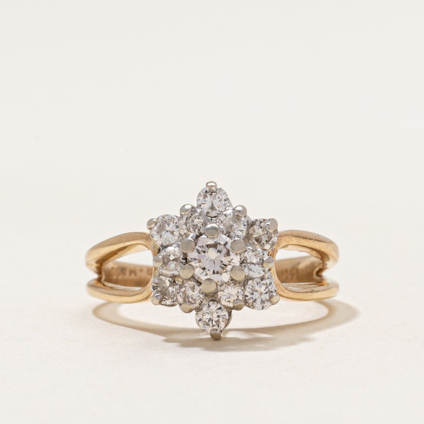 Diamond Cluster Open Shank Ring | 0.68ctw | SZ 4