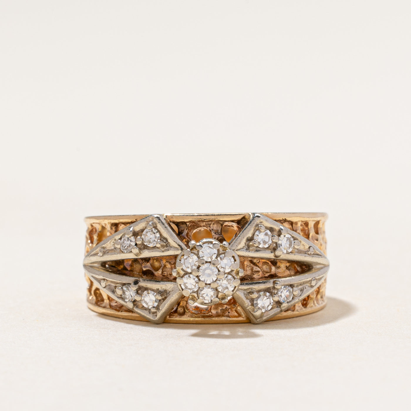 Diamond Textured Statement Ring | 0.30ctw | SZ 7.5