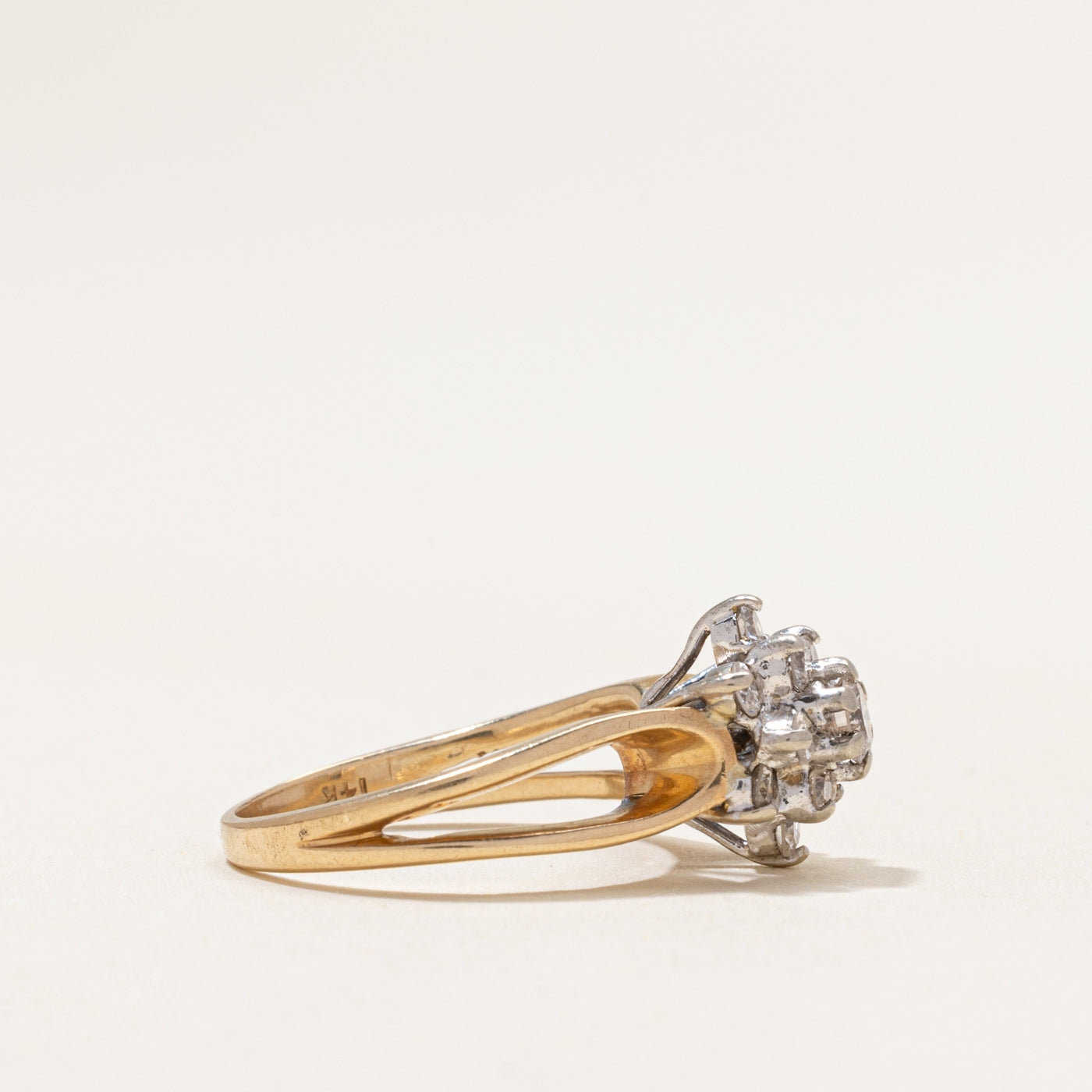 Diamond Cluster Open Shank Ring | 0.68ctw | SZ 4