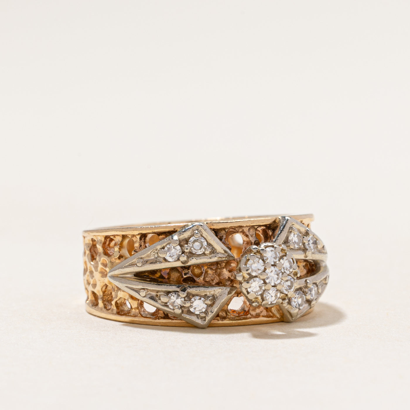 Diamond Textured Statement Ring | 0.30ctw | SZ 7.5