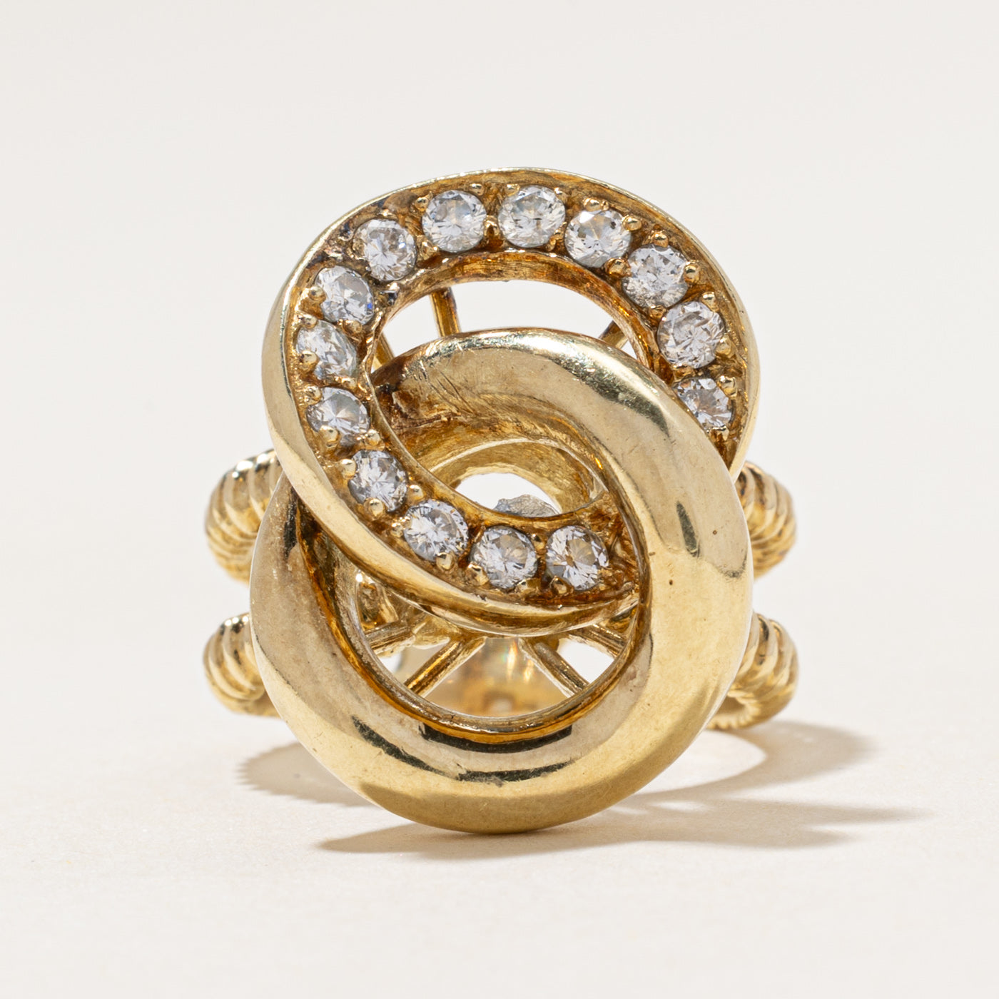 14k Diamond Cocktail Chain Ring | 0.70ctw | SZ 5.75