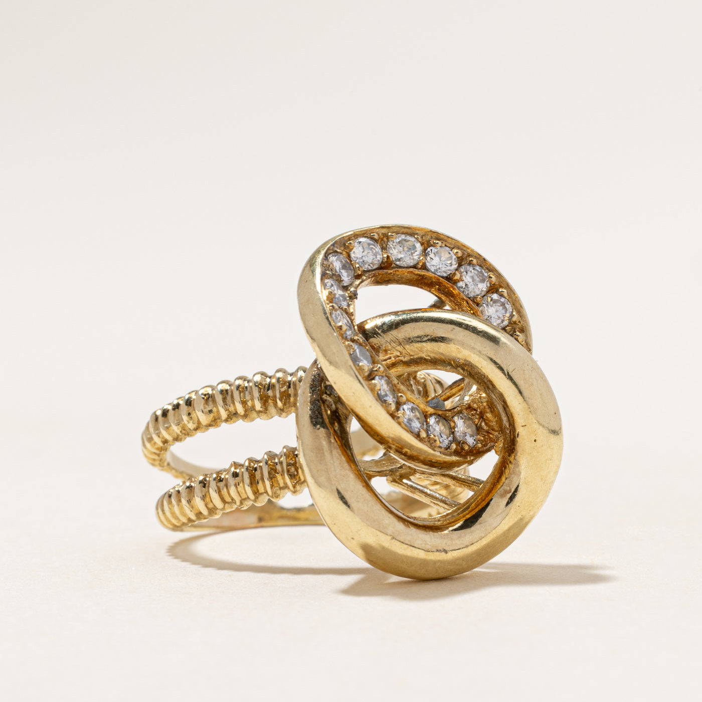 14k Diamond Cocktail Chain Ring | 0.70ctw | SZ 5.75