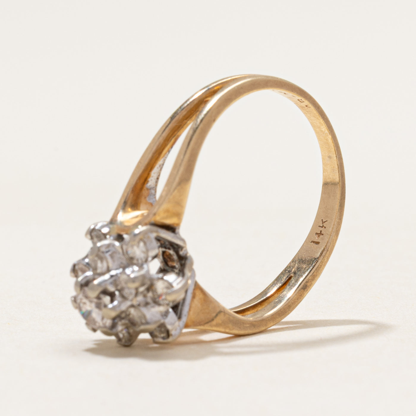Diamond Cluster Open Shank Ring | 0.68ctw | SZ 4