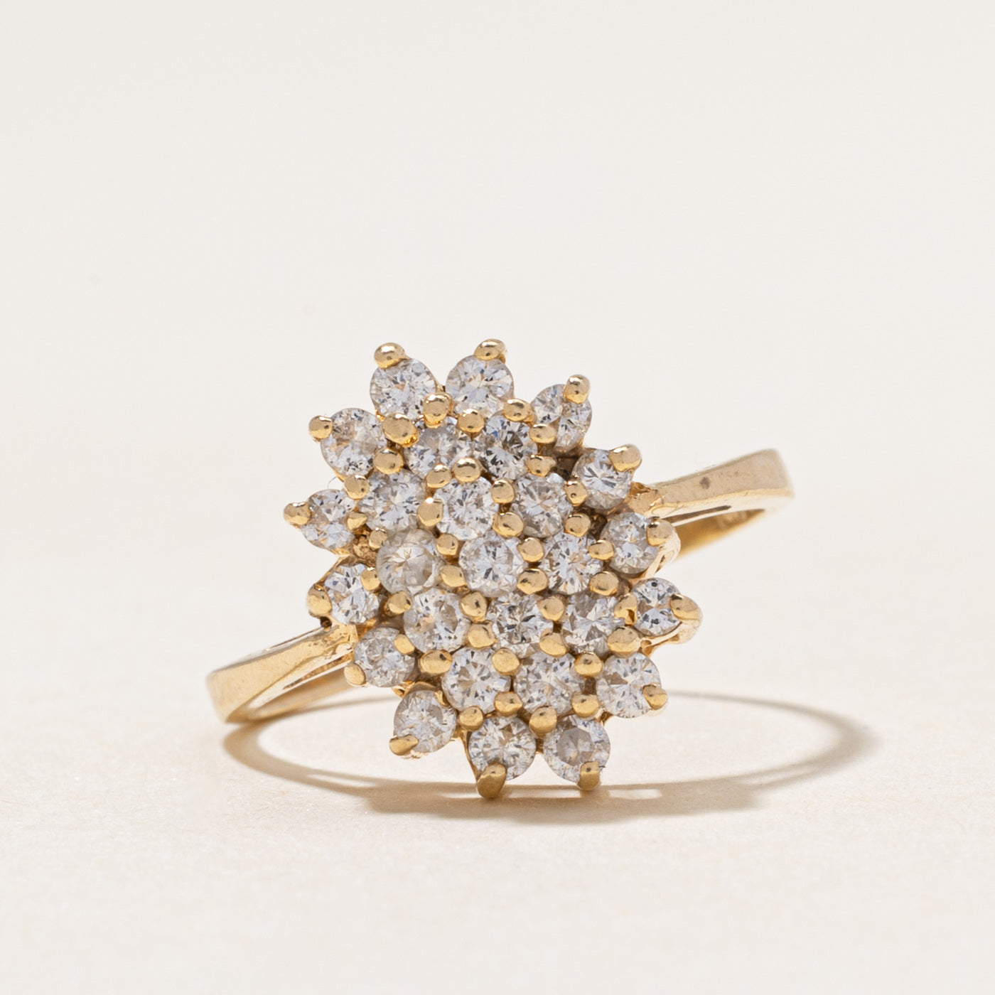 14k Diamond Cluster Ring | 0.90ctw | SZ 5.75