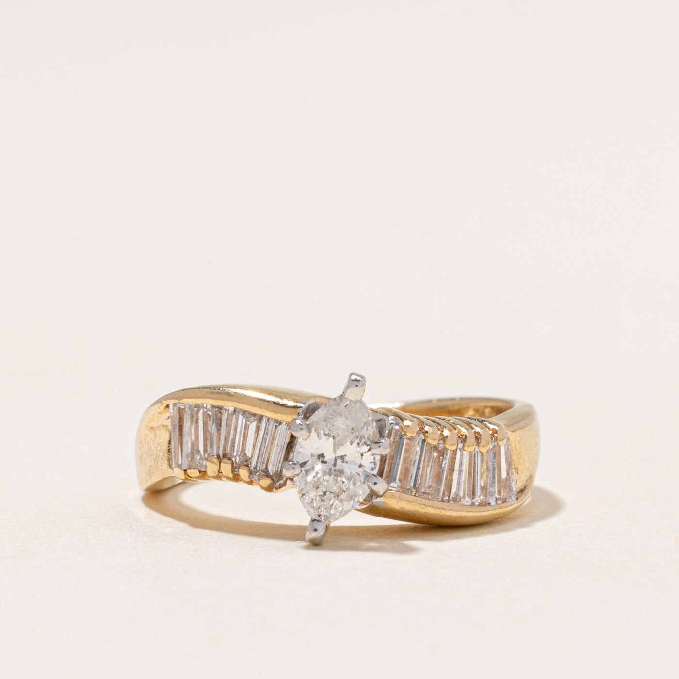 Marquise Cut Diamond Wave Ring | 0.46ctw | SZ 6