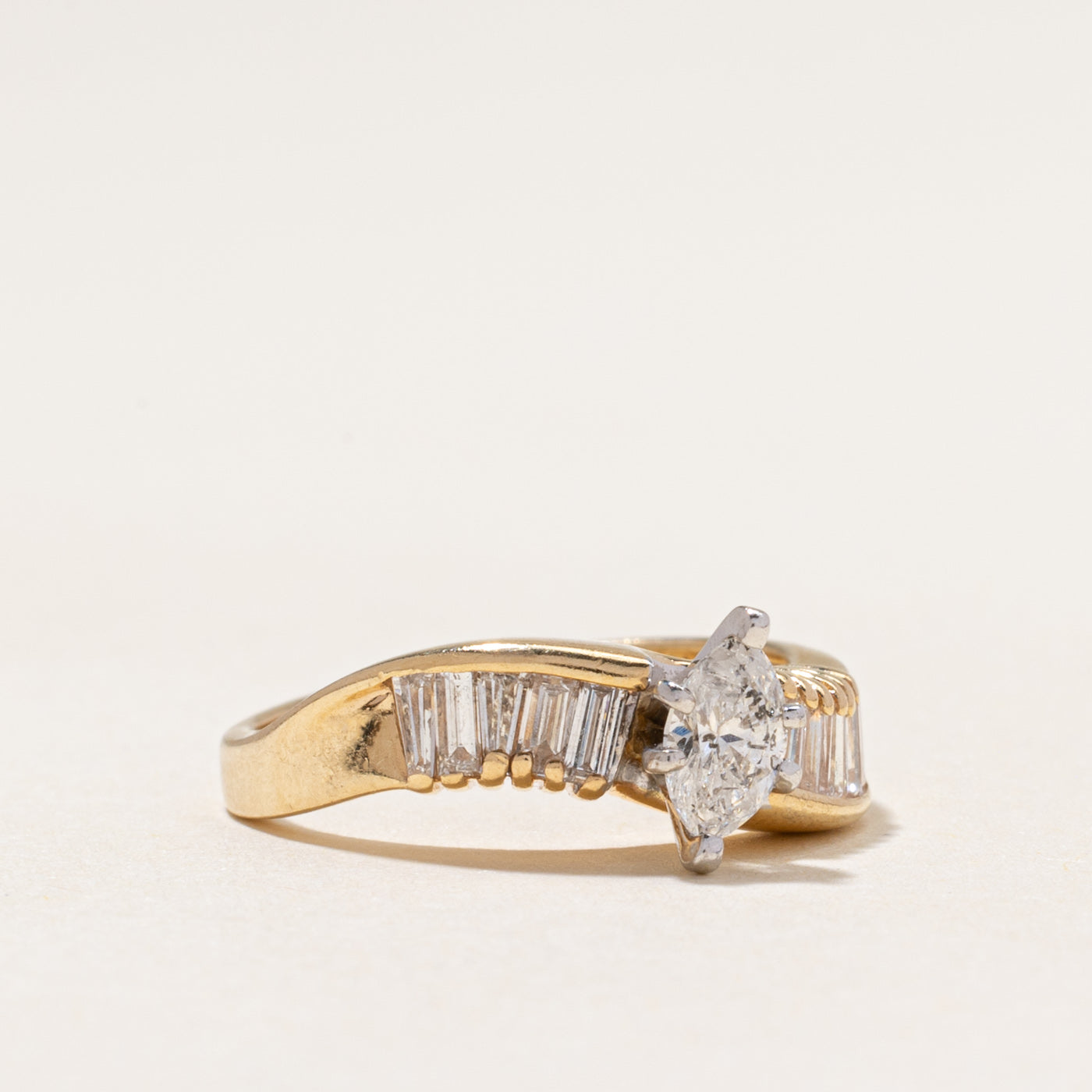 Marquise Cut Diamond Wave Ring | 0.46ctw | SZ 6