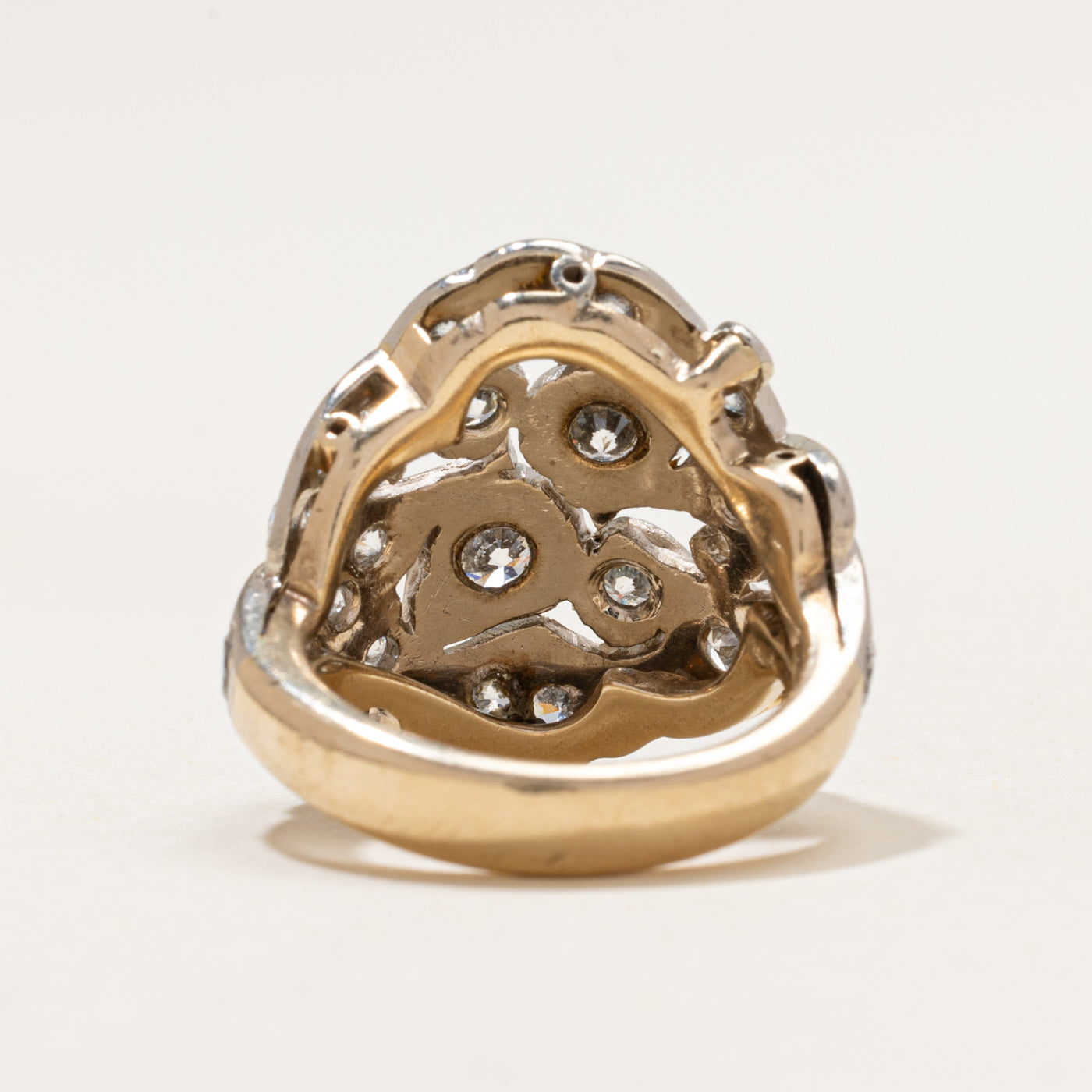 14k Diamond Ornate Cocktail Ring | 2.26ctw | SZ 5.5