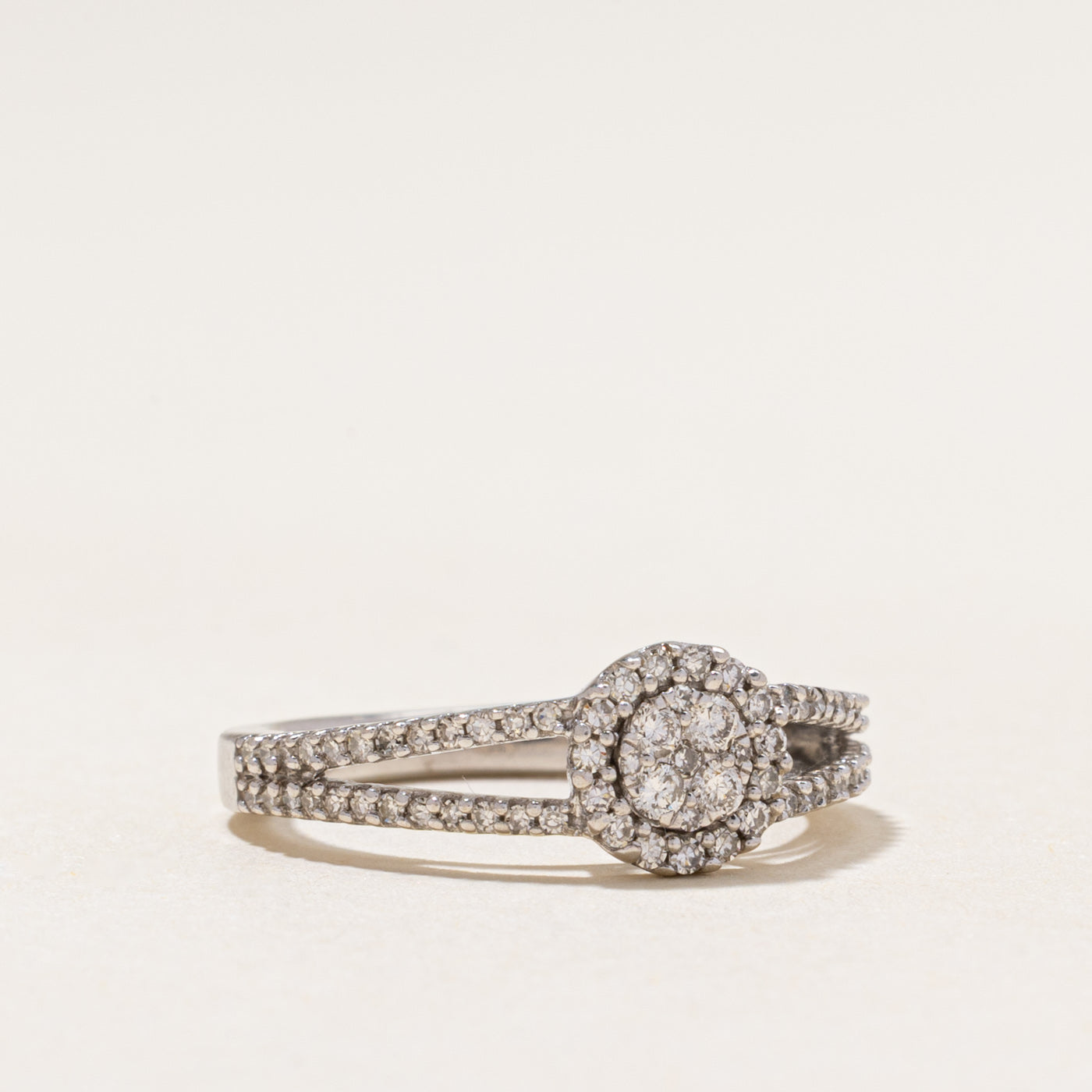 Illusion Set Diamond Halo Split Shank Ring | 0.45ctw | SZ 6.25