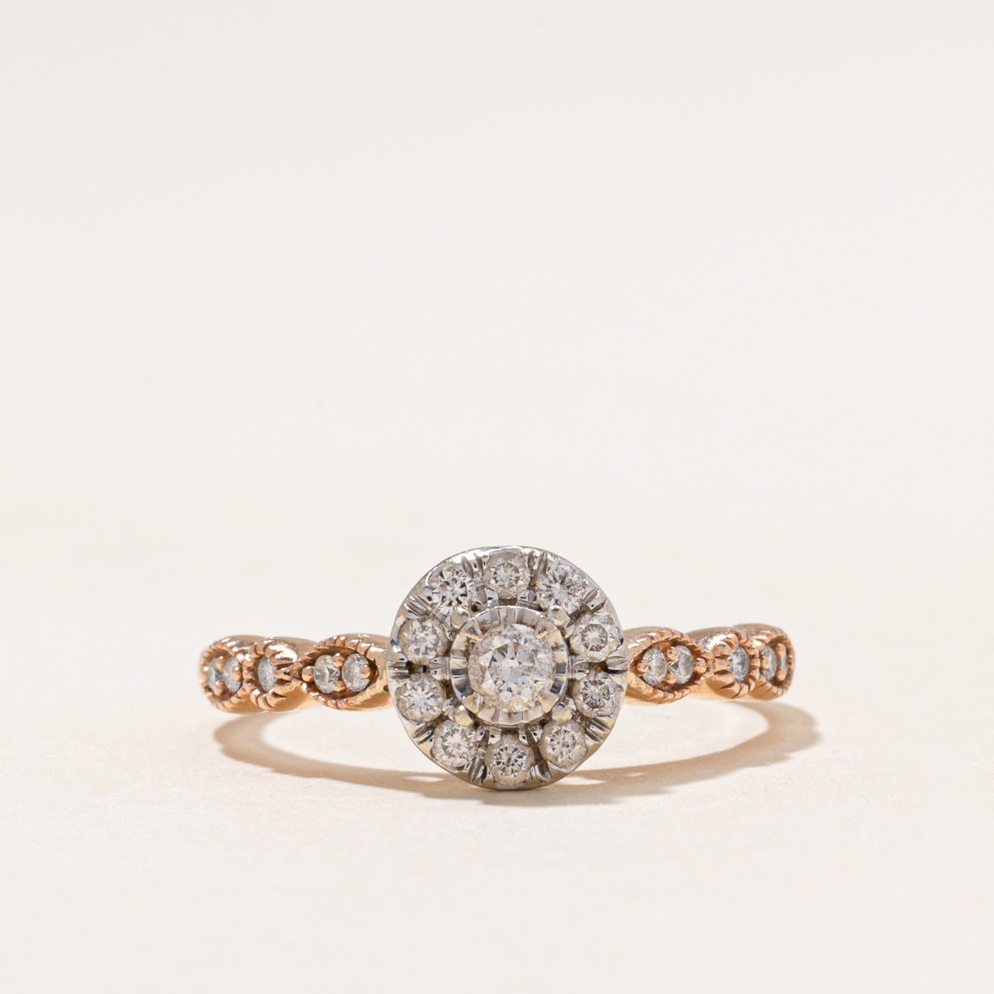Illusion Set Diamond Halo Ornate Ring | 0.40ctw | SZ 9