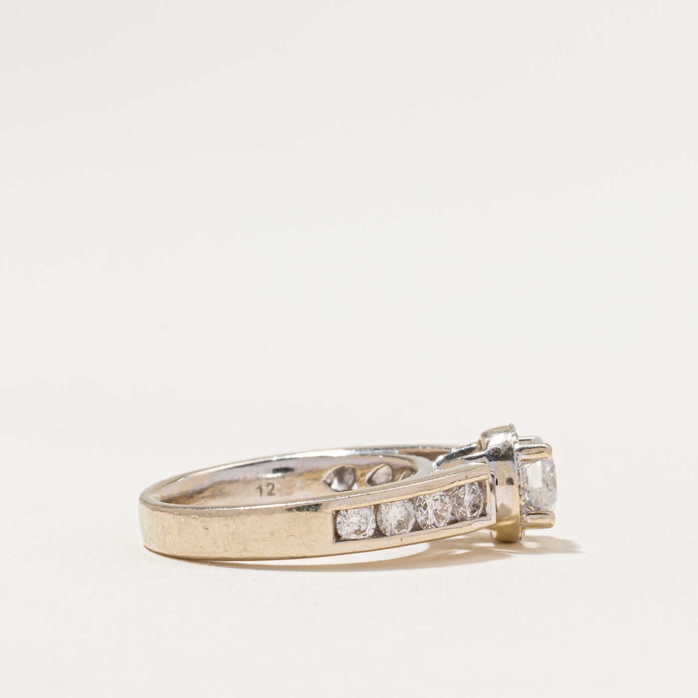White Gold Diamond Halo Ring | 1.35ctw | SZ 5