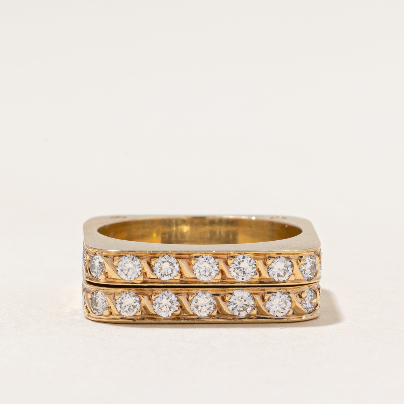 Semi Eternity Diamond Soft Square Band | 0.88ctw | SZ 5.5