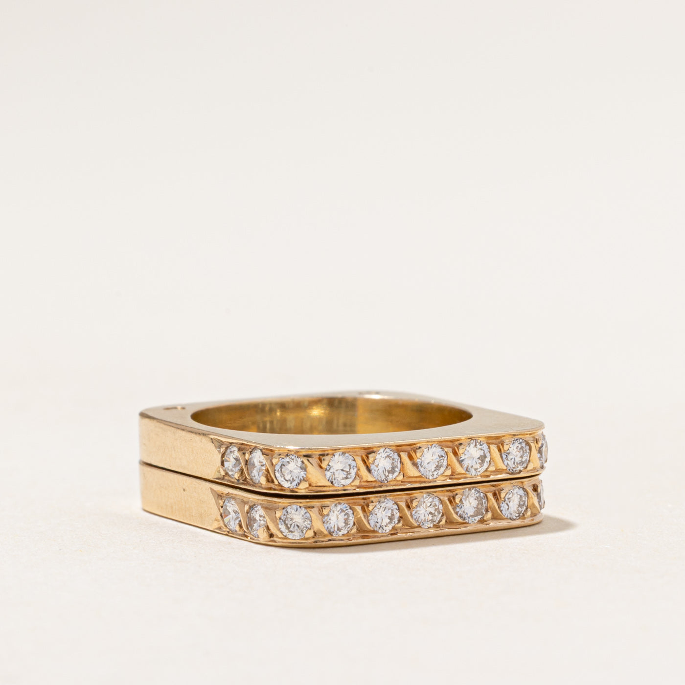 Semi Eternity Diamond Soft Square Band | 0.88ctw | SZ 5.5